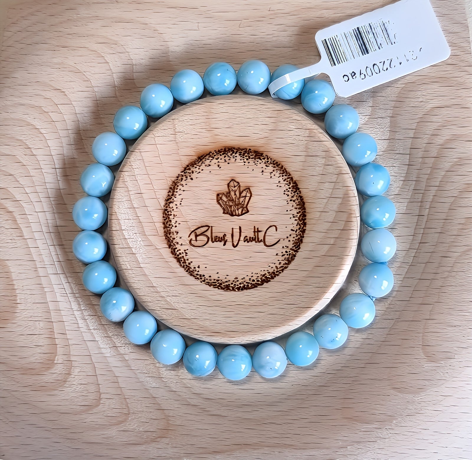 Larimar 7.5mm with Certification (High grade) 拉利瑪/海紋石 - Bleus Vault.C
