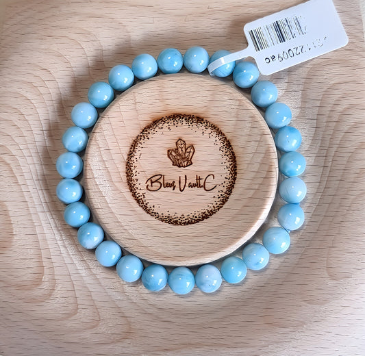Larimar 7.5mm with Certification (High grade) 拉利瑪/海紋石 - Bleus Vault.C