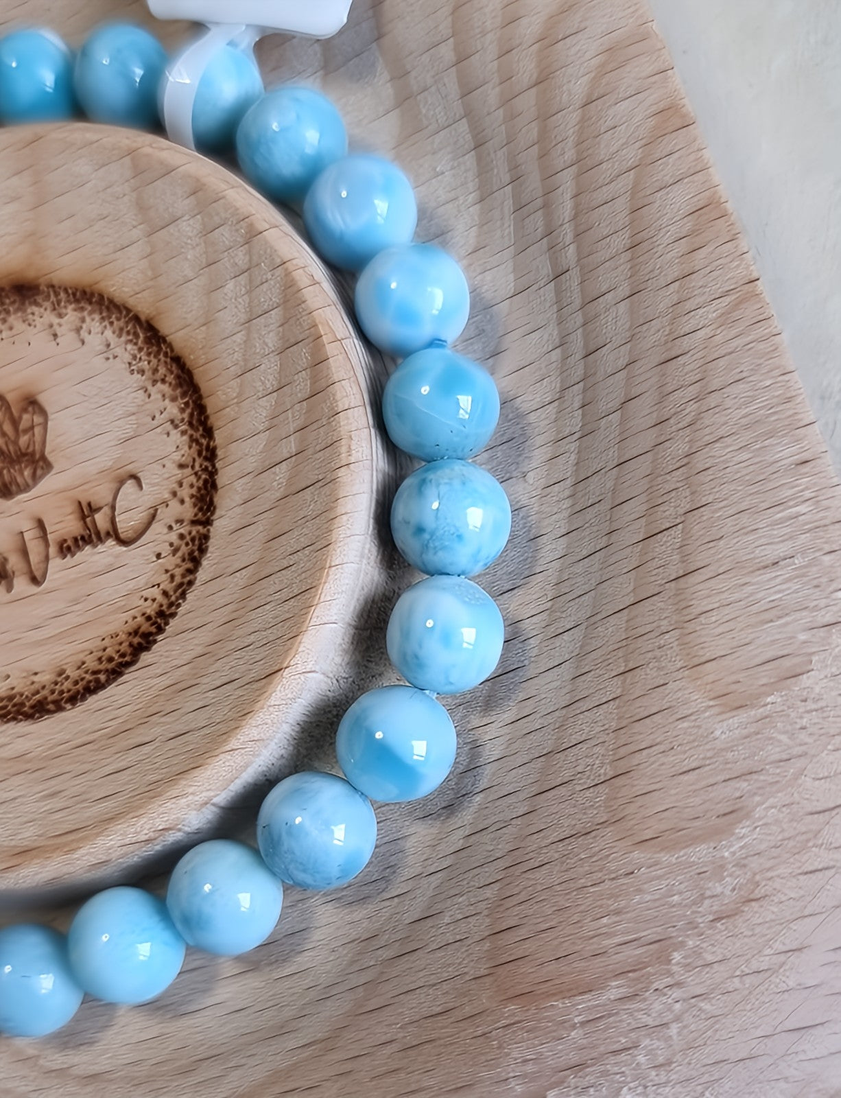 Larimar 7.5mm with Certification (Premium Grade) 拉利瑪/海紋石