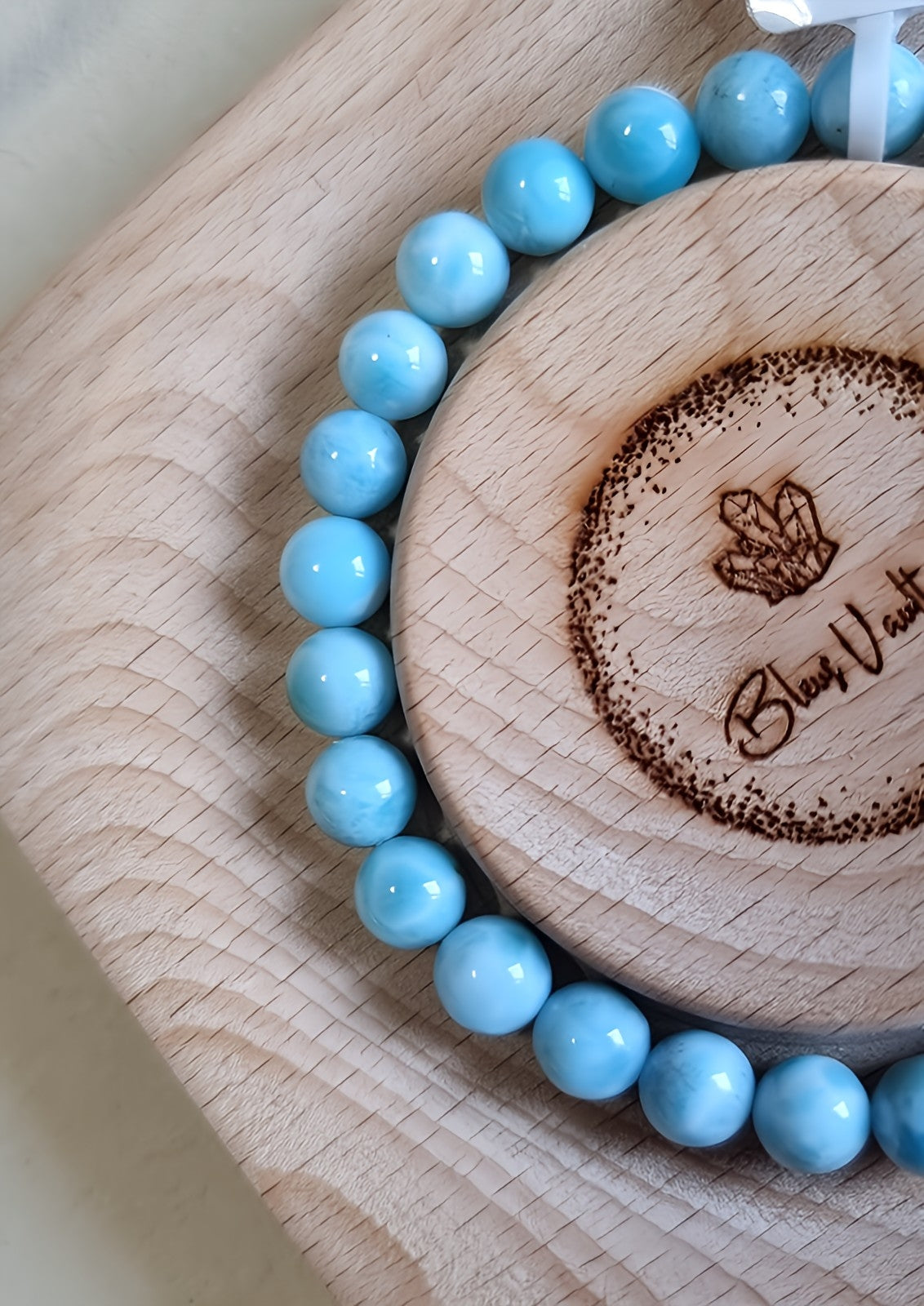 Larimar 7.5mm with Certification (Premium Grade) 拉利瑪/海紋石