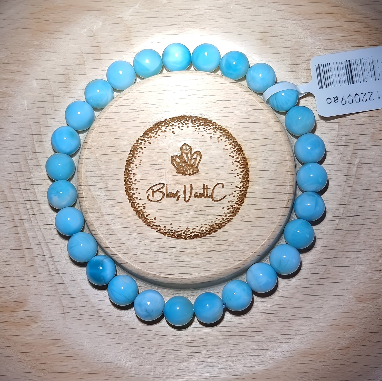 Larimar 7.5mm with Certification (Premium Grade) 拉利瑪/海紋石