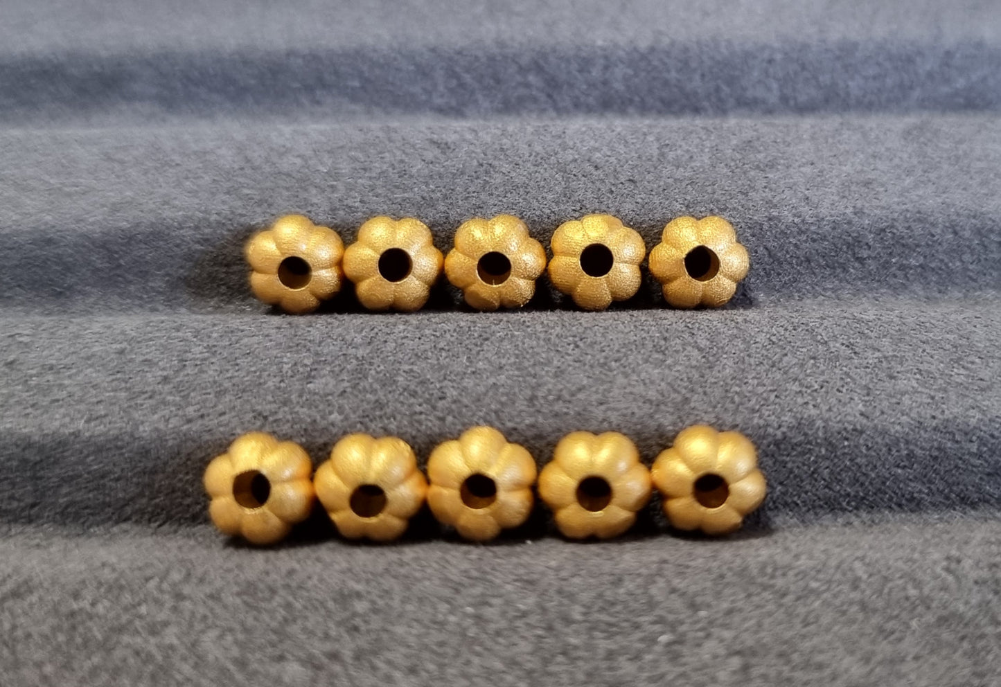 Sandy Pumpkin Spacer in S925 Gold (Pkt of 2) - Bleus Vault.C