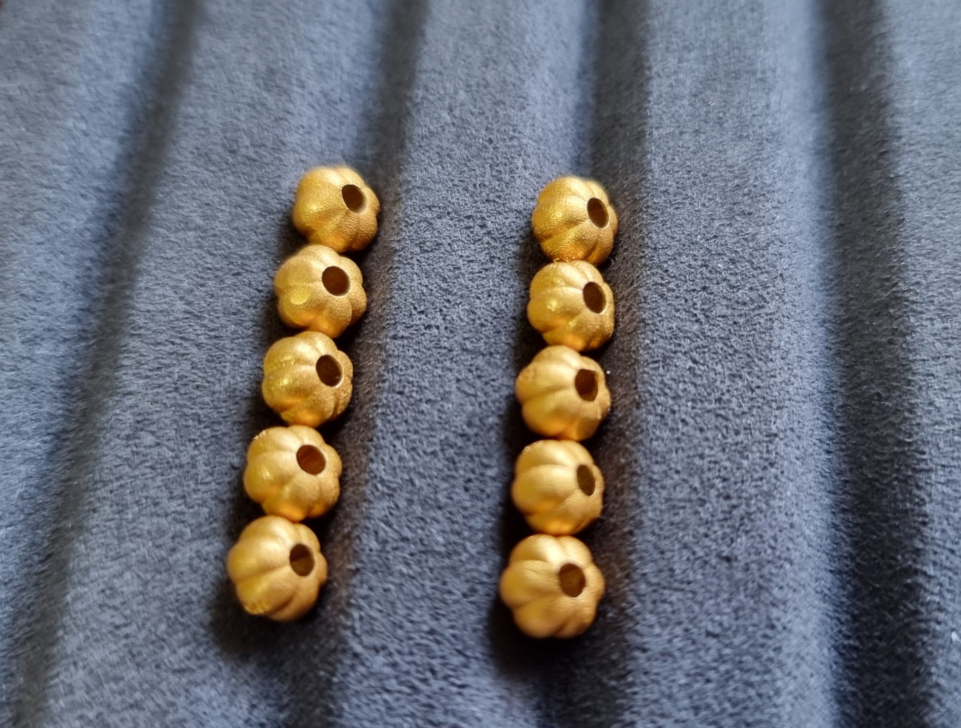 Sandy Pumpkin Spacer in S925 Gold (Pkt of 2) - Bleus Vault.C
