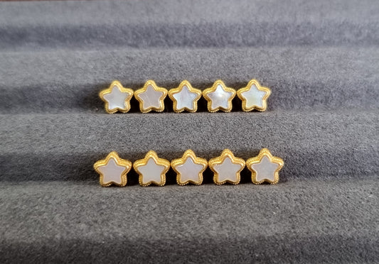 Mother of Pearl Star in S925 Gold - Bleus Vault.C