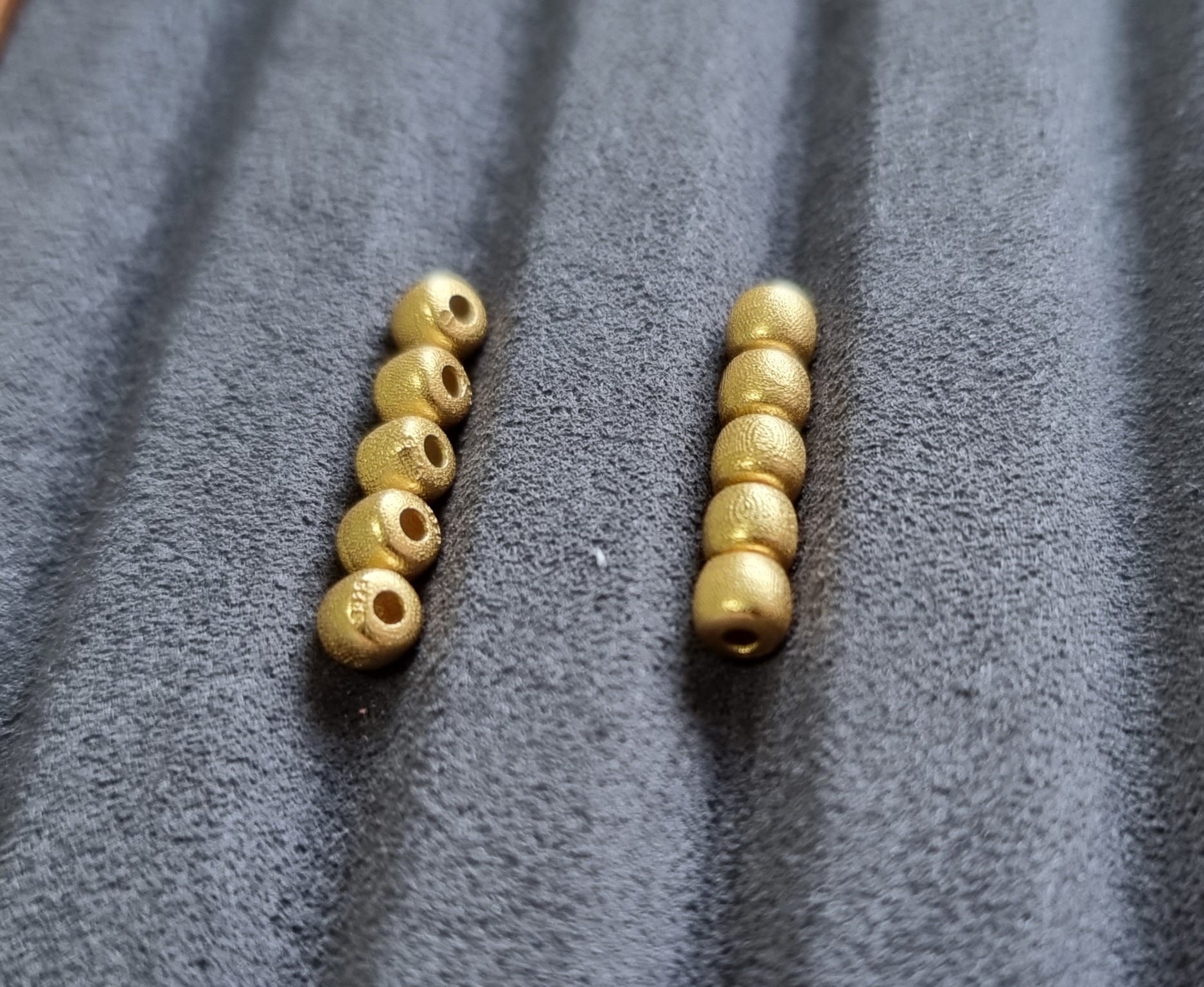 Sandy Barrel Cube Spacer in S925 Gold (Pkt of 2) - Bleus Vault.C