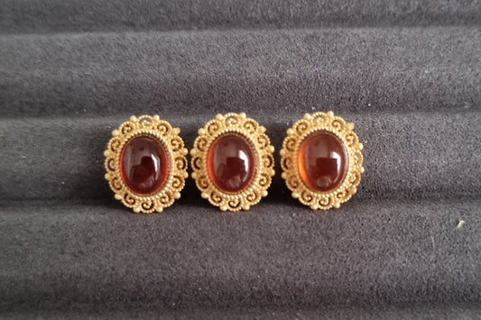 Garnet Orange Oval in S925 Gold - Bleus Vault.C