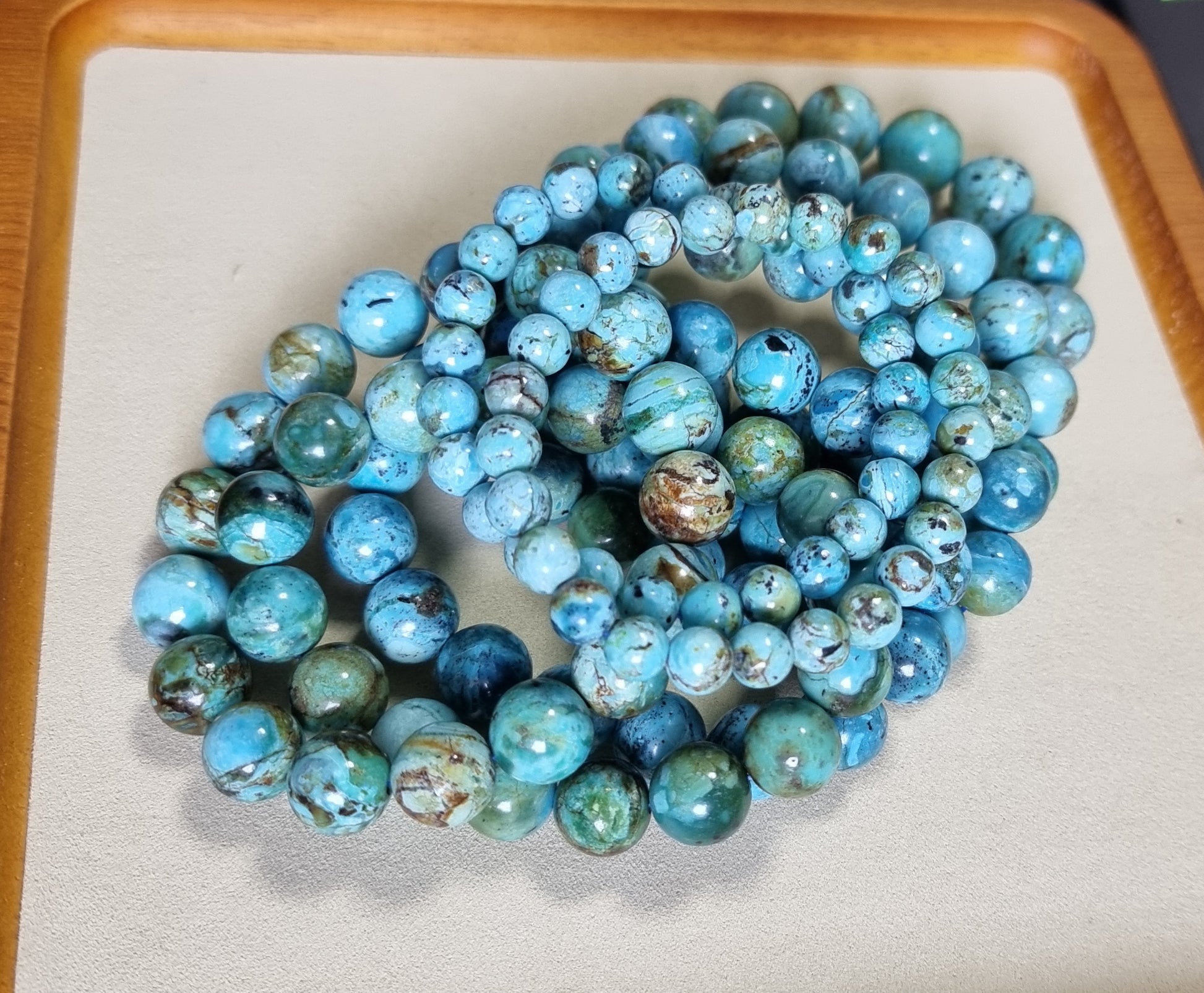 Chrysocolla 8, 9, 10 & 11mm 凤凰松 - Bleus Vault.C