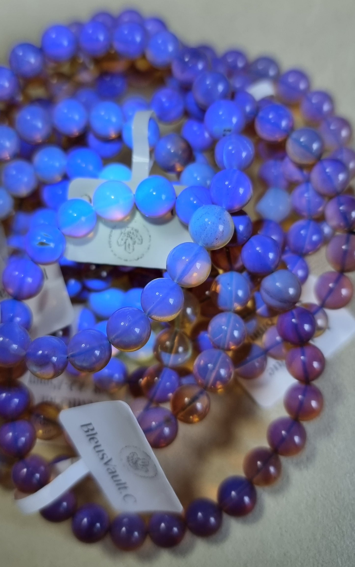 Blue Amber (High Grade) 7.5mm & 8mm 蓝珀 - Bleus Vault.C