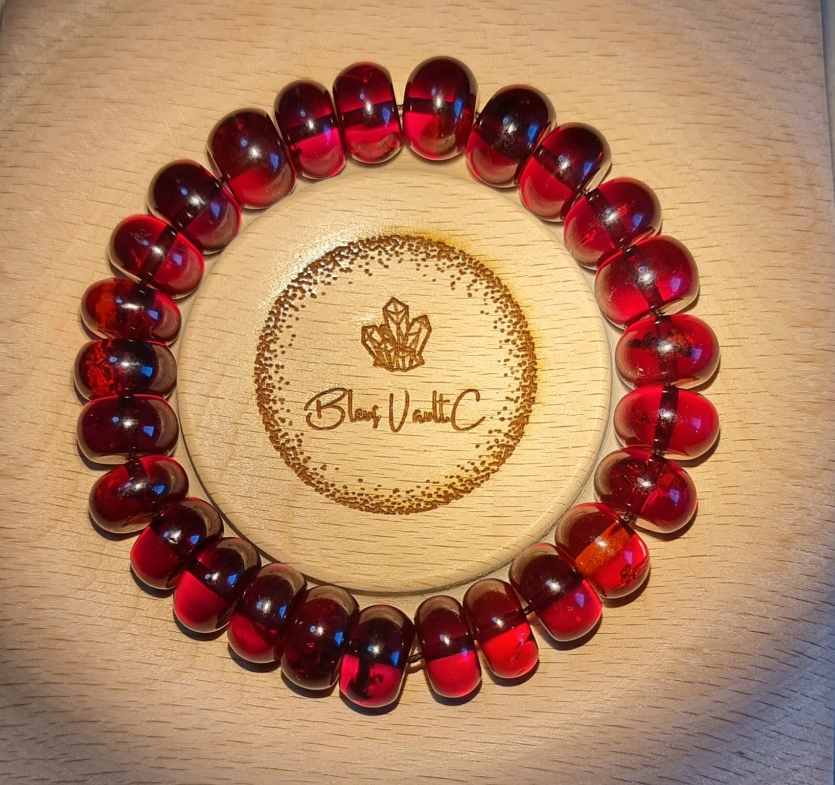 Red Amber, aka Blood Amber (Premium Grade) w Certification 13mm 血珀 - Bleus Vault.C