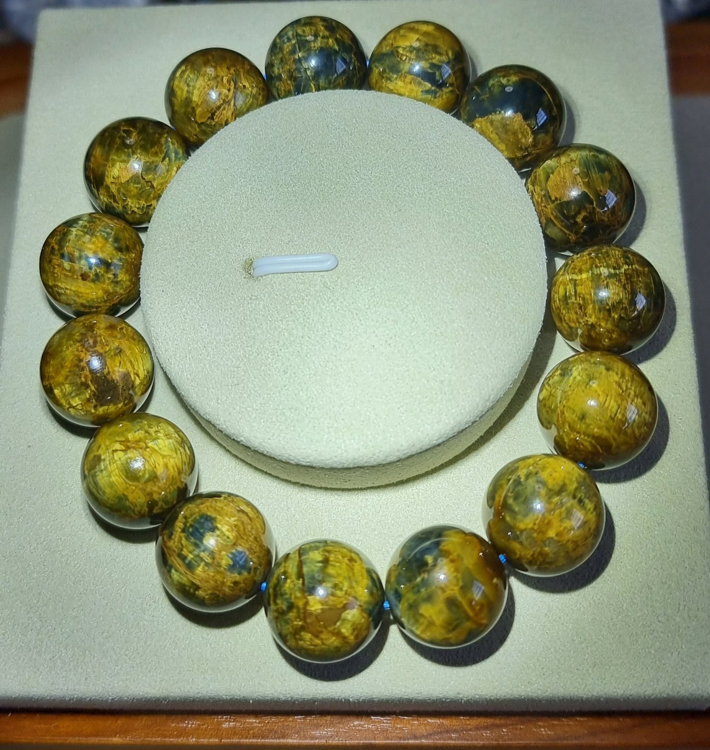 Yellow Pietersite w Certification 15mm 彼得石 - Bleus Vault.C