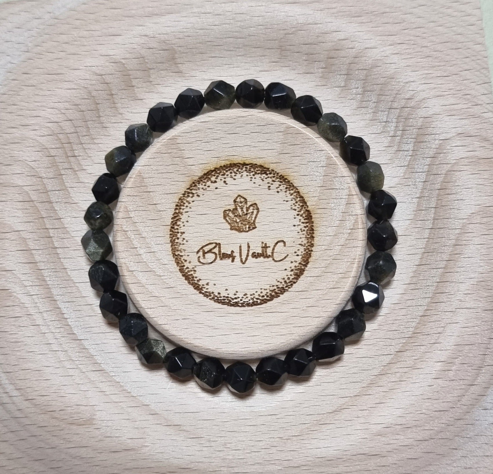 Gold Sheen Obsidian Faceted 6mm 金曜石 - Bleus Vault.C