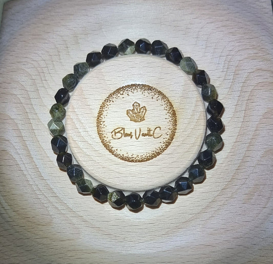 Gold Sheen Obsidian Faceted 6mm 金曜石 - Bleus Vault.C