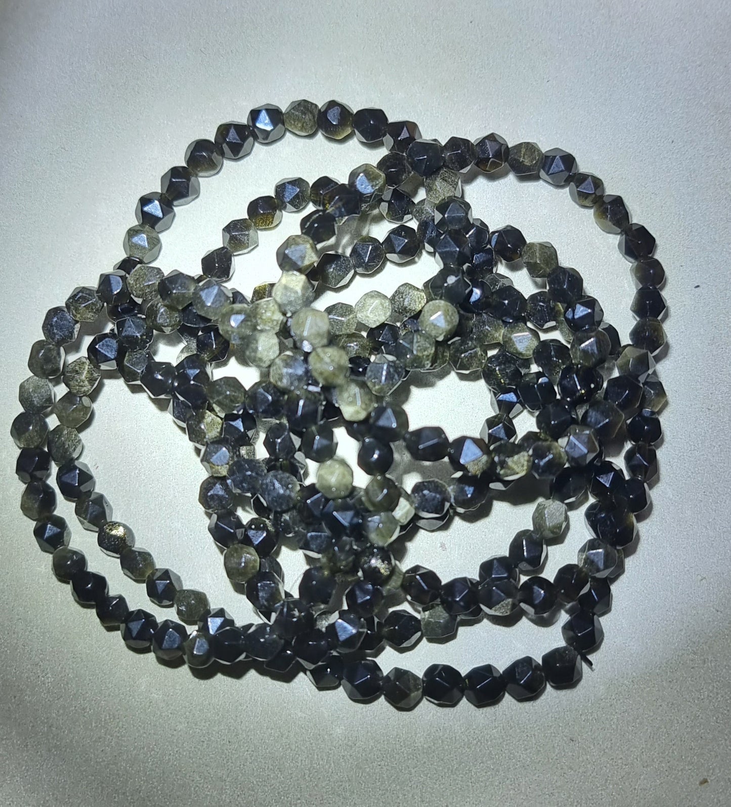 Gold Sheen Obsidian Faceted 6mm 金曜石 - Bleus Vault.C