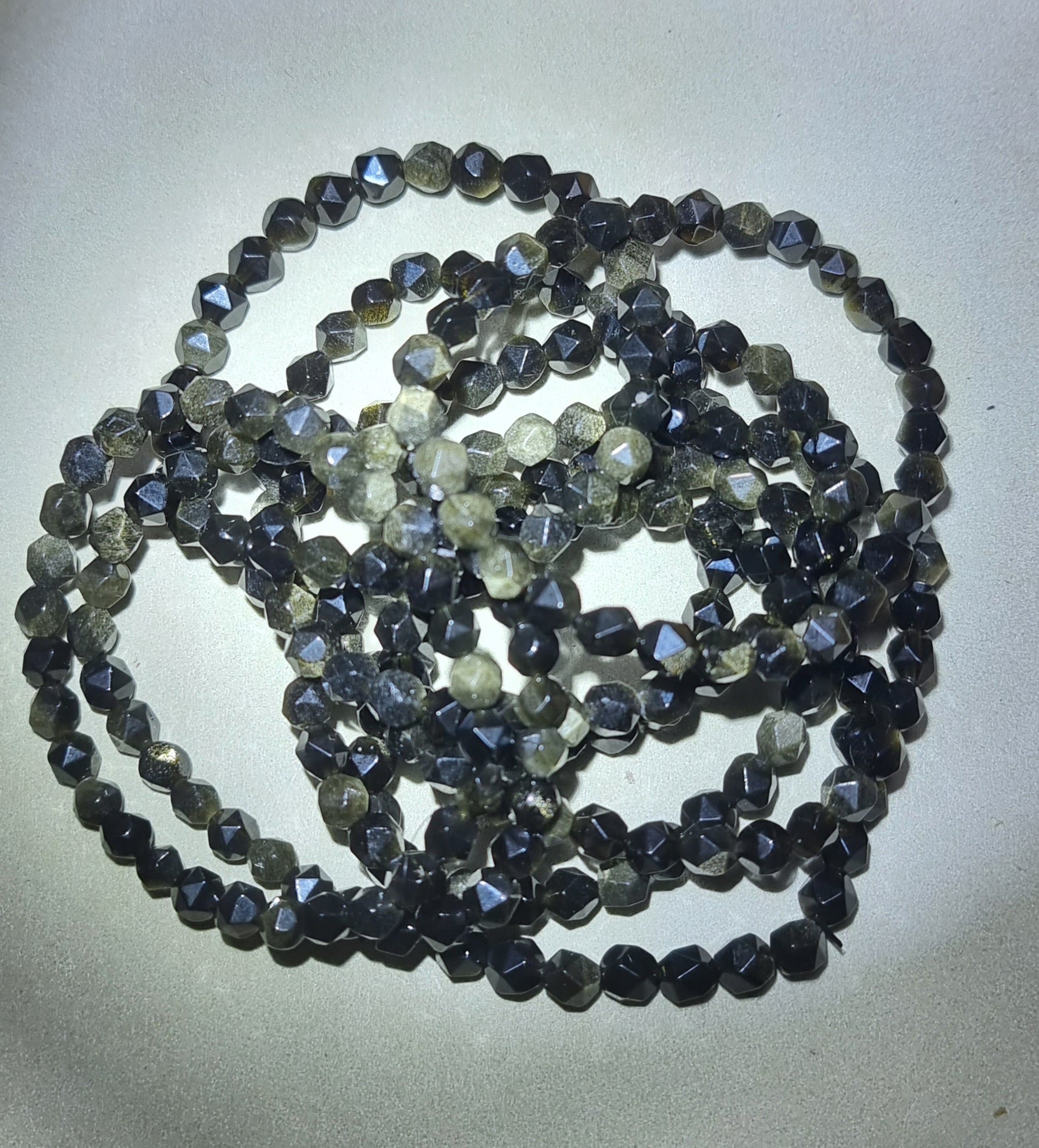 Gold Sheen Obsidian Faceted 6mm 金曜石 - Bleus Vault.C