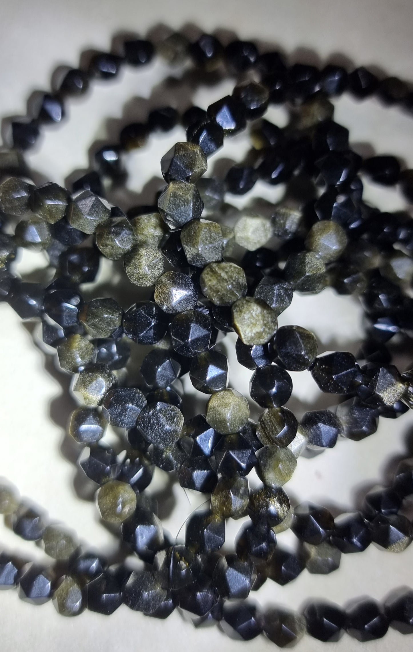 Gold Sheen Obsidian Faceted 6mm 金曜石 - Bleus Vault.C