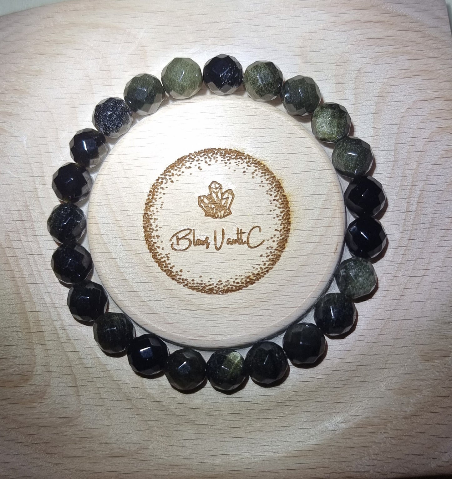 Gold Sheen Obsidian Faceted 8mm 金曜石 - Bleus Vault.C