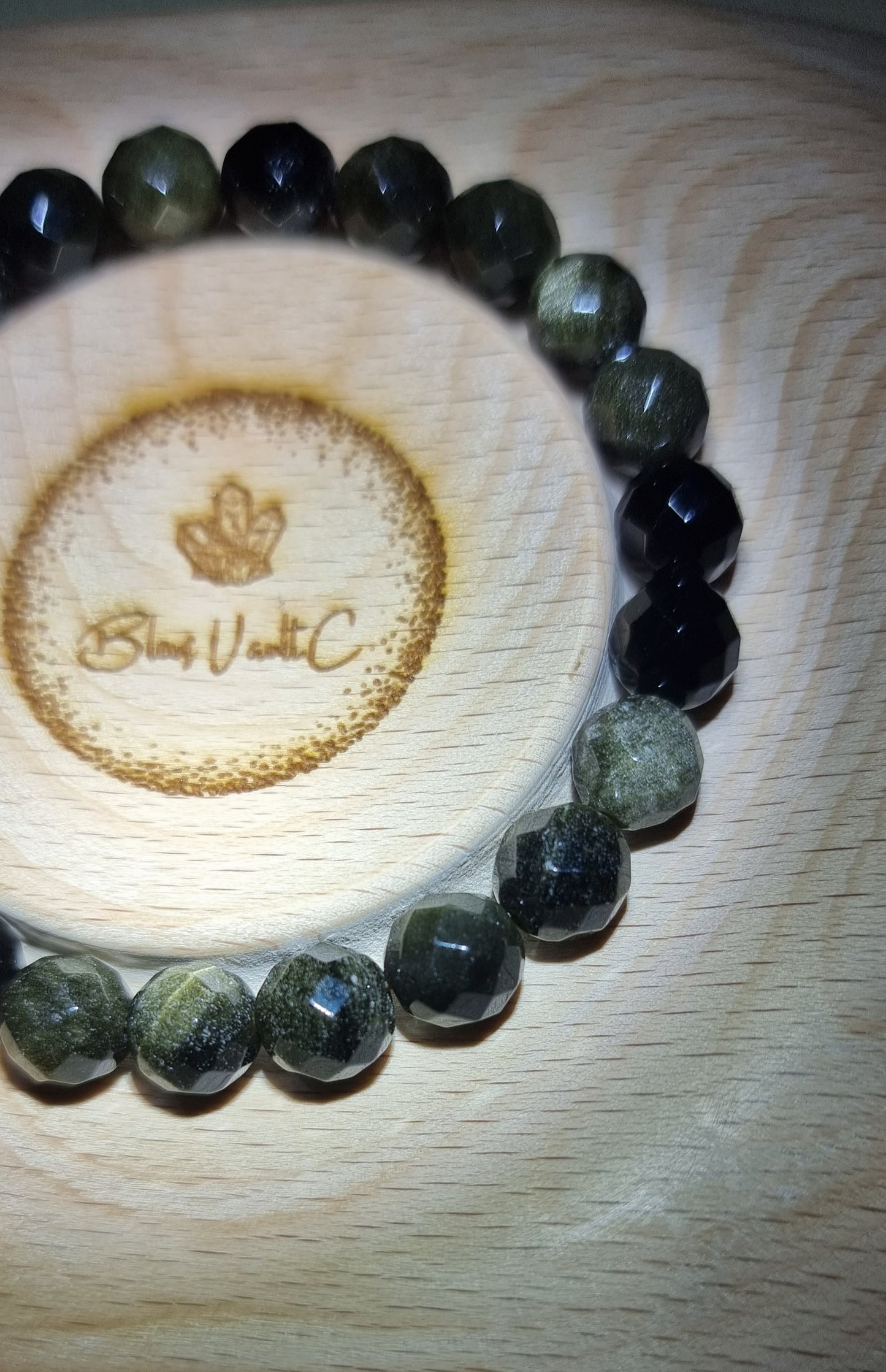 Gold Sheen Obsidian Faceted 8mm 金曜石 - Bleus Vault.C