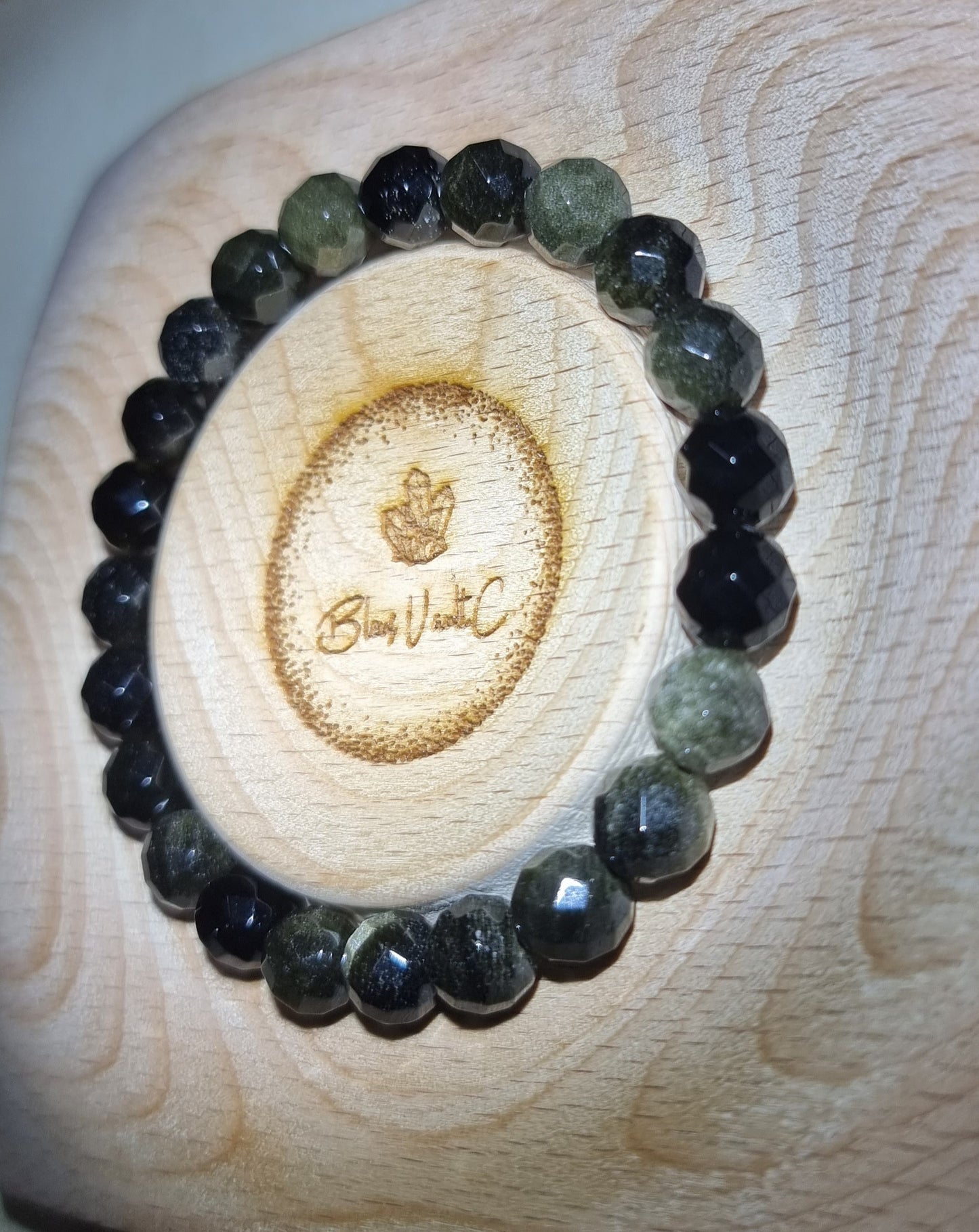 Gold Sheen Obsidian Faceted 8mm 金曜石 - Bleus Vault.C