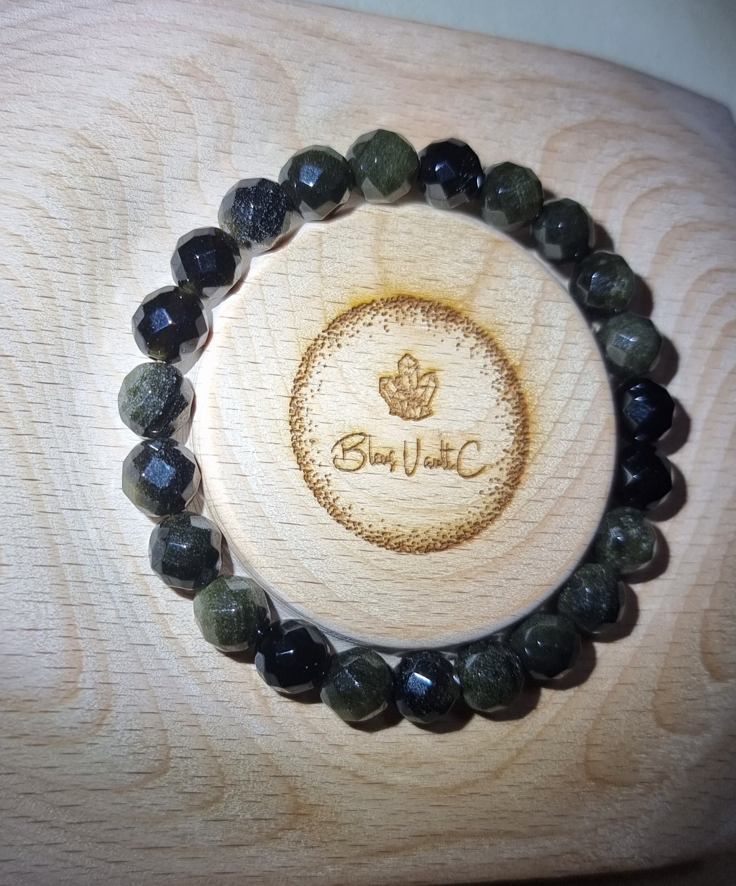 Gold Sheen Obsidian Faceted 8mm 金曜石 - Bleus Vault.C