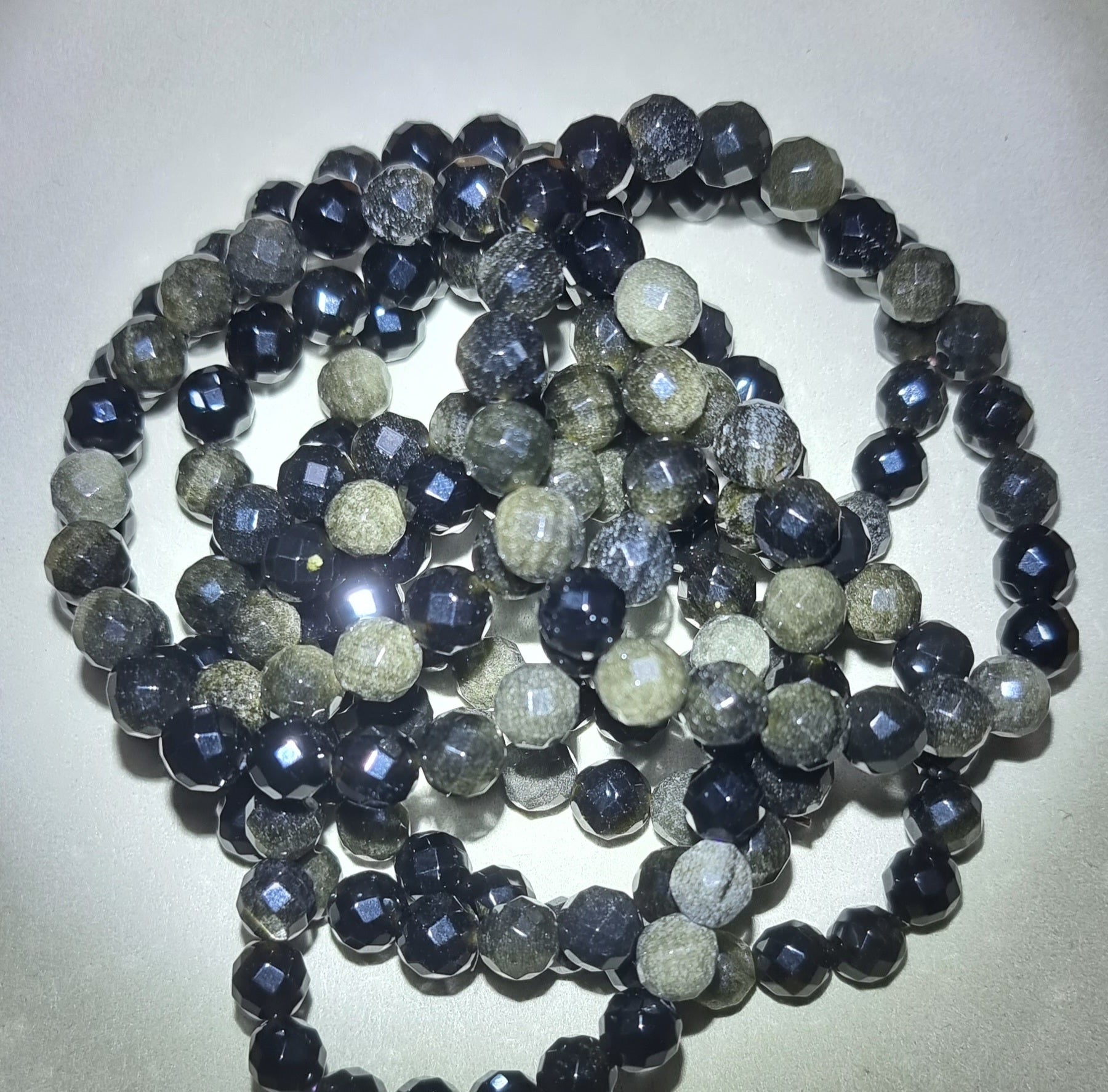 Gold Sheen Obsidian Faceted 8mm 金曜石 - Bleus Vault.C