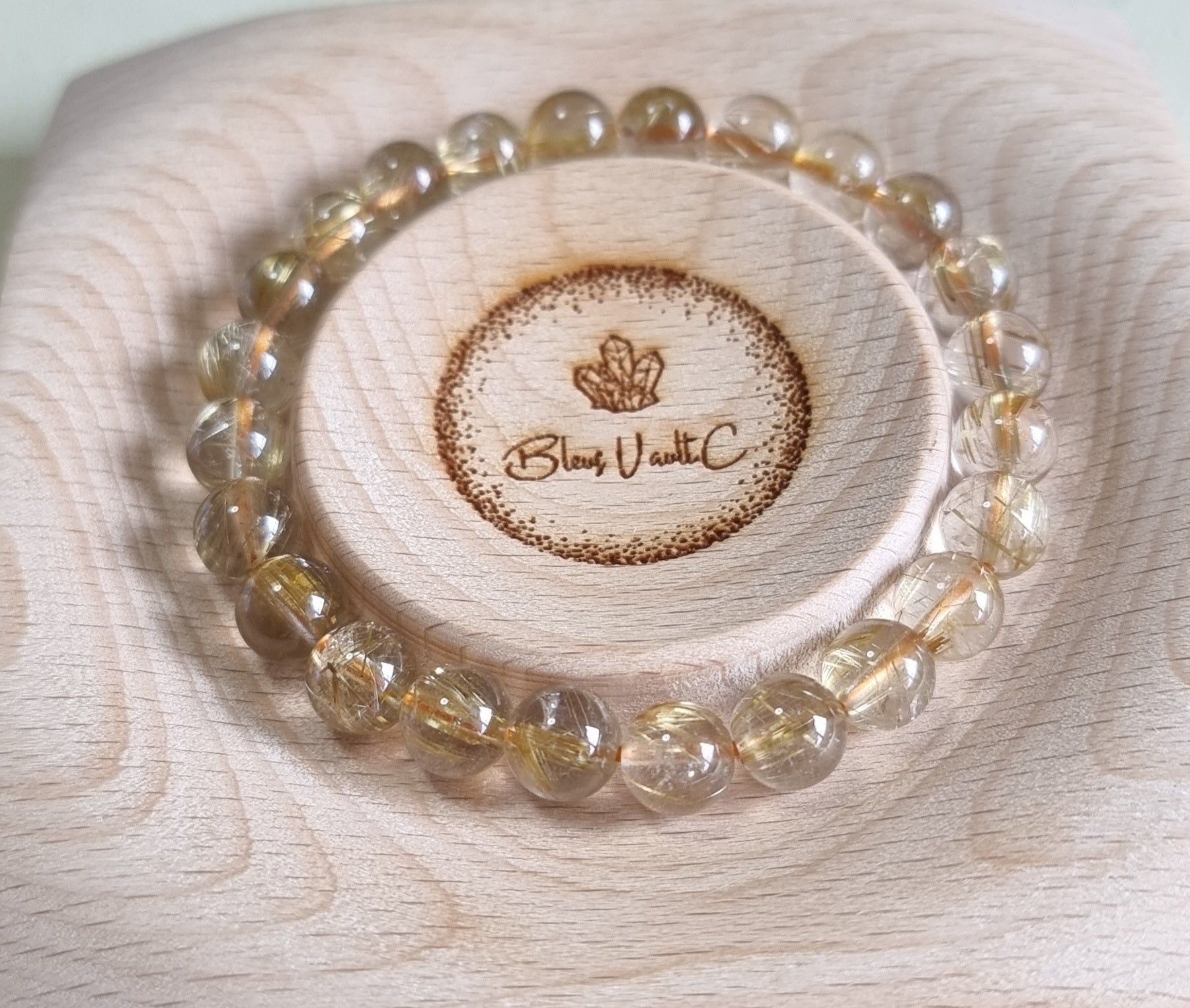 Gold Rutilated Quartz with Certification 8.2mm (High Grade) 金发晶 - Bleus Vault.C