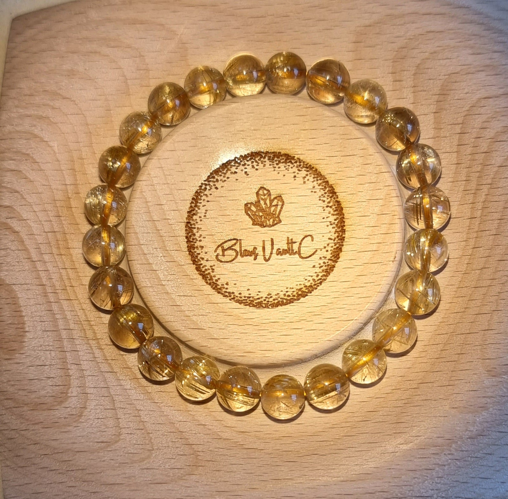 Gold Rutilated Quartz with Certification 8.2mm (High Grade) 金发晶 - Bleus Vault.C