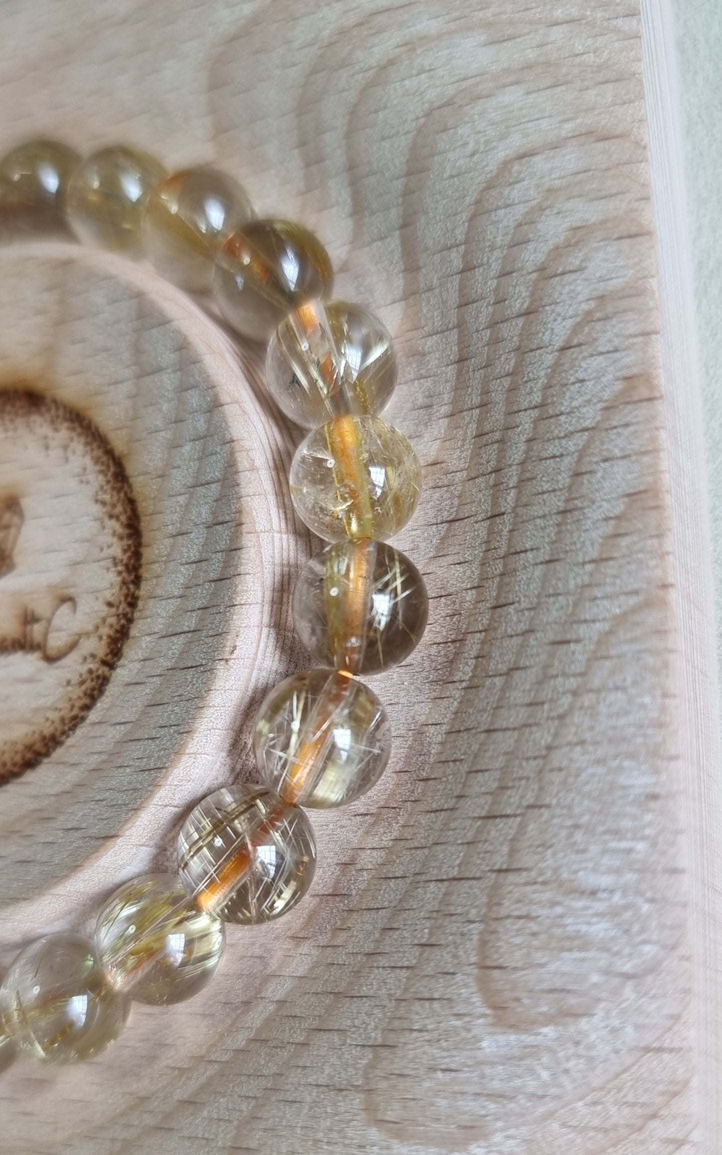 Gold Rutilated Quartz with Certification 8.2mm (High Grade) 金发晶 - Bleus Vault.C