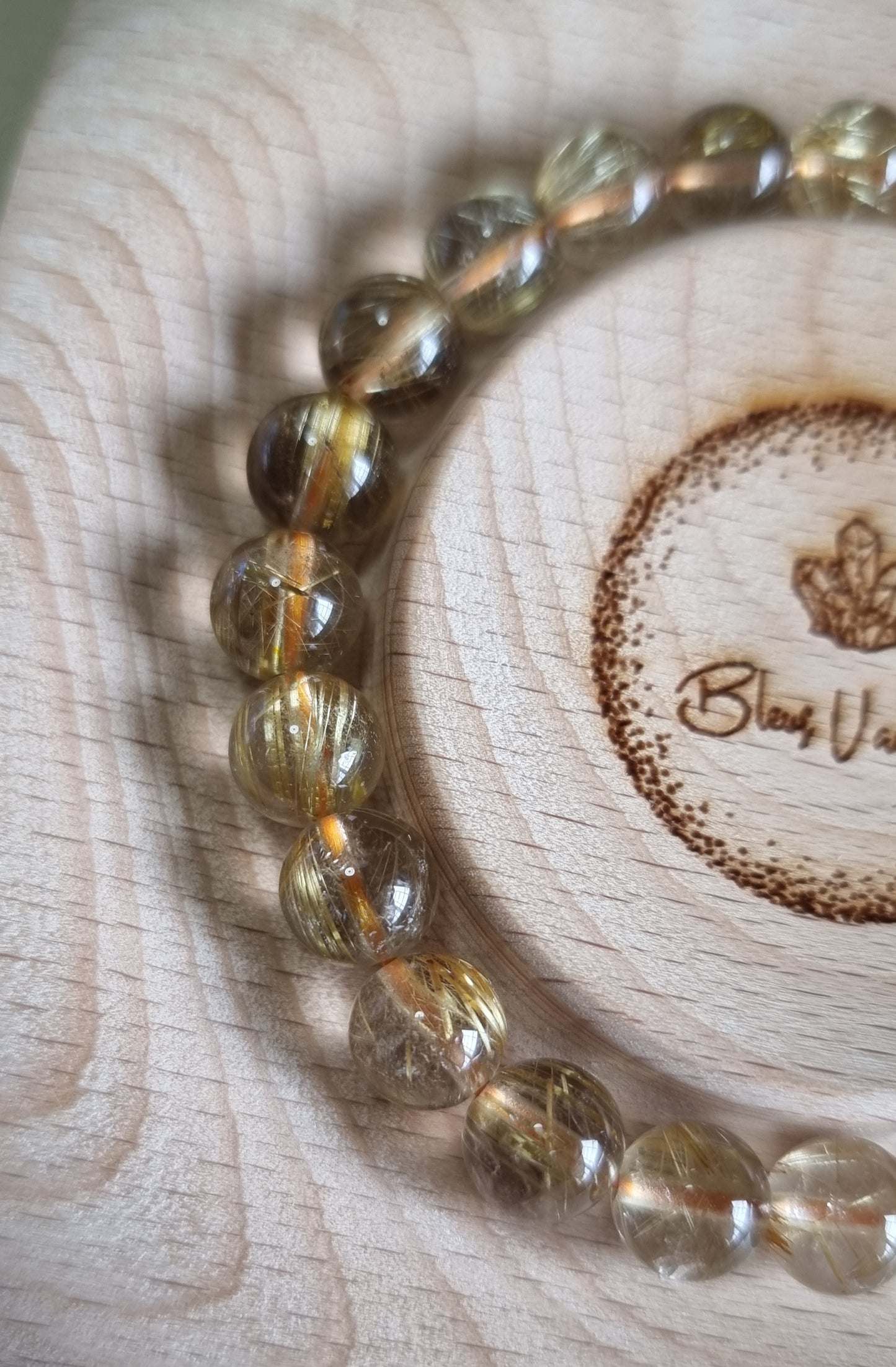 Gold Rutilated Quartz with Certification 8.2mm (High Grade) 金发晶 - Bleus Vault.C