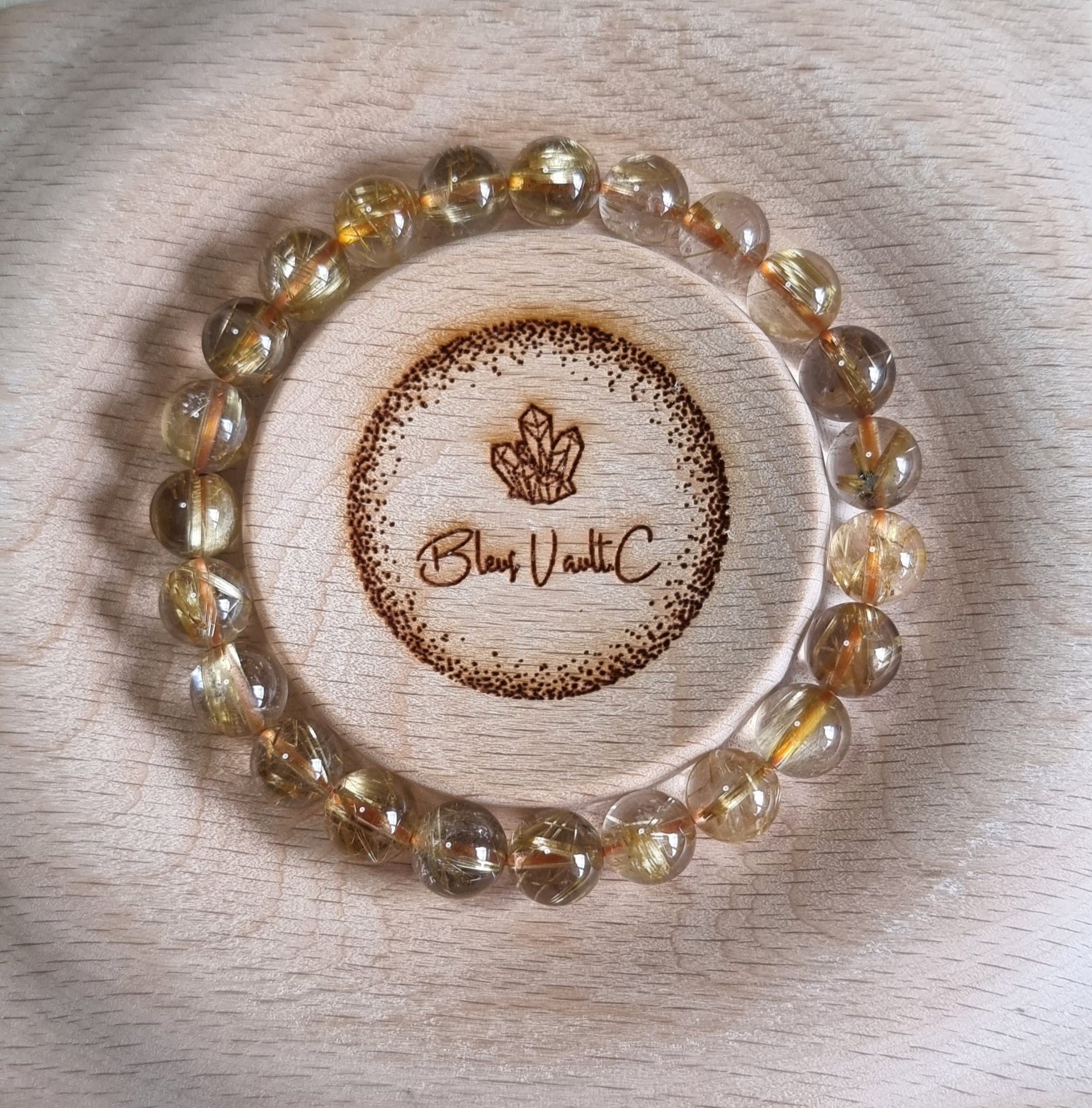 Gold Rutilated Quartz with Certification 8.8mm (High Grade) 金发晶 - Bleus Vault.C