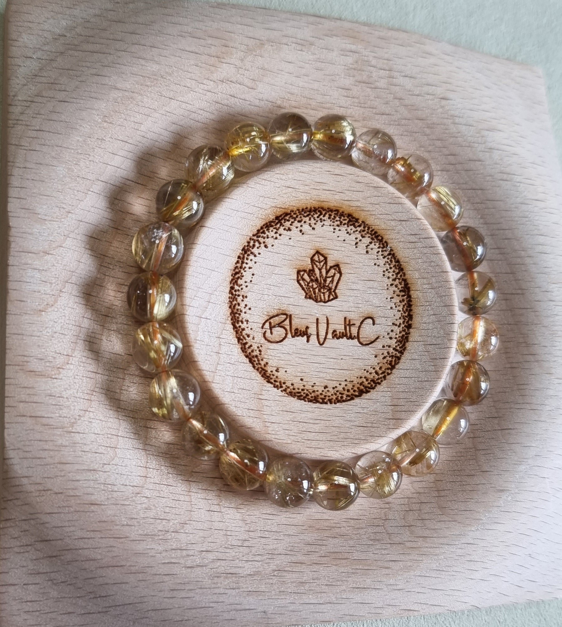 Gold Rutilated Quartz with Certification 8.8mm (High Grade) 金发晶 - Bleus Vault.C