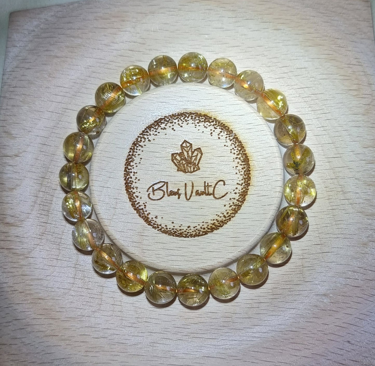 Gold Rutilated Quartz with Certification 8.8mm (High Grade) 金发晶 - Bleus Vault.C