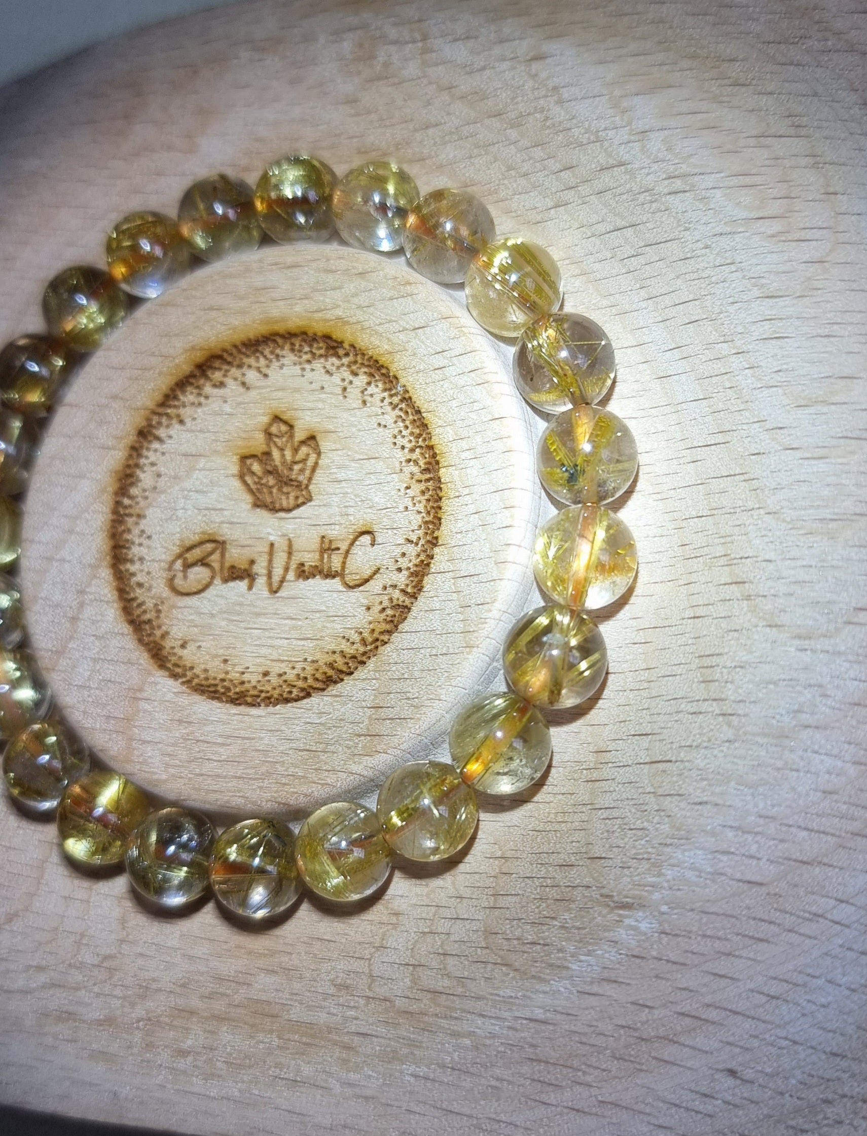 Gold Rutilated Quartz with Certification 8.8mm (High Grade) 金发晶 - Bleus Vault.C