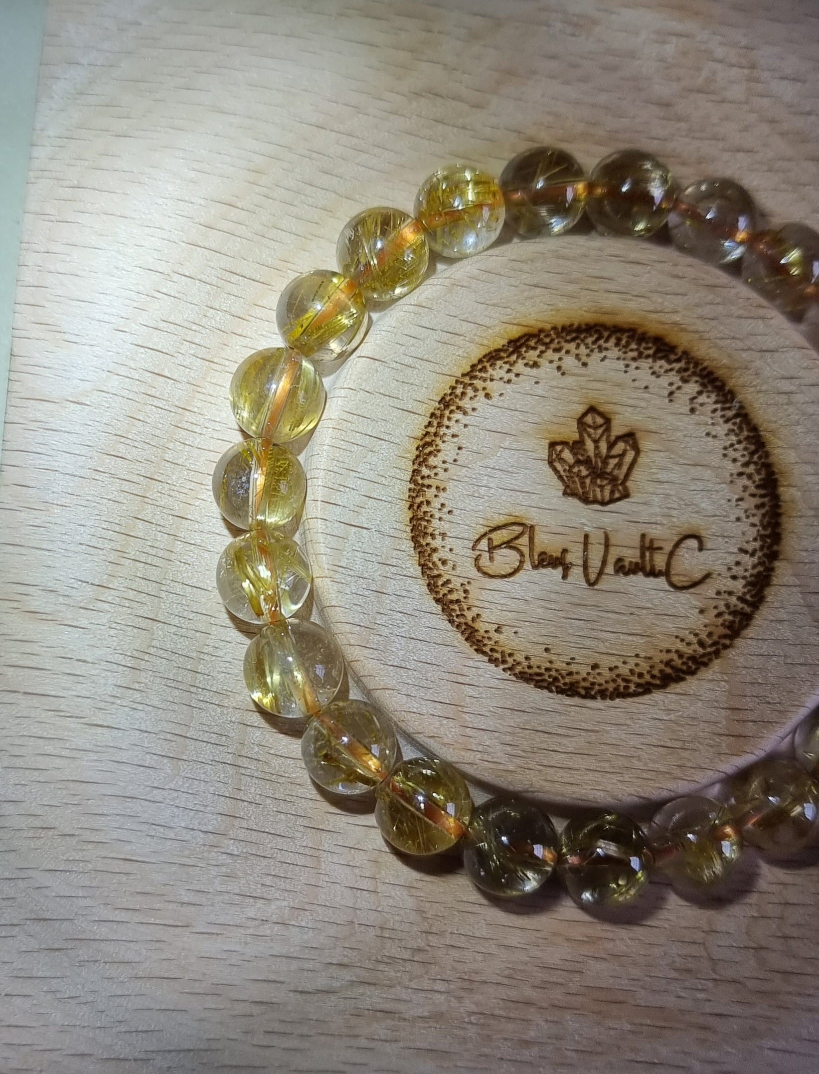 Gold Rutilated Quartz with Certification 8.8mm (High Grade) 金发晶 - Bleus Vault.C