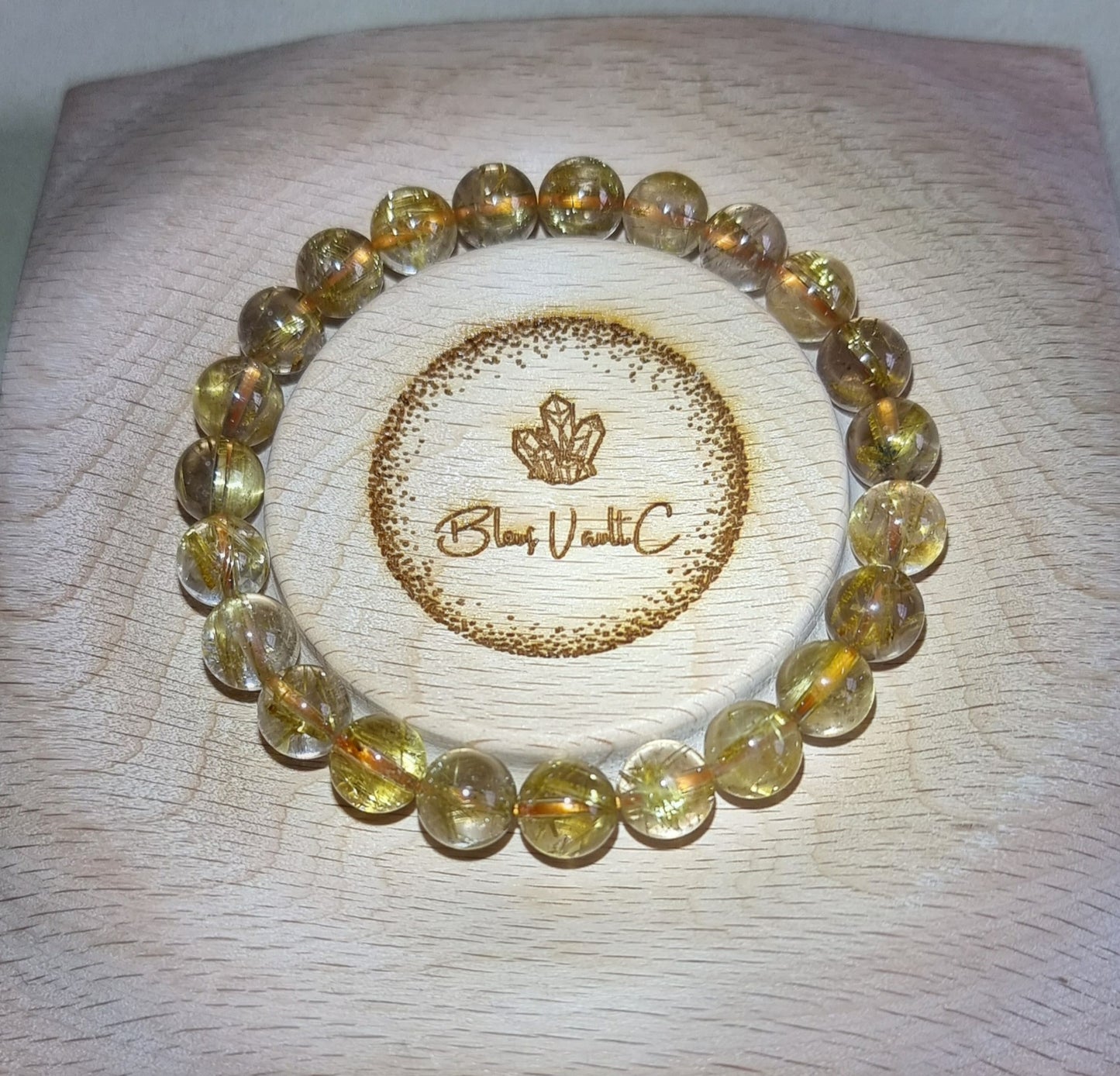 Gold Rutilated Quartz with Certification 8.8mm (High Grade) 金发晶 - Bleus Vault.C