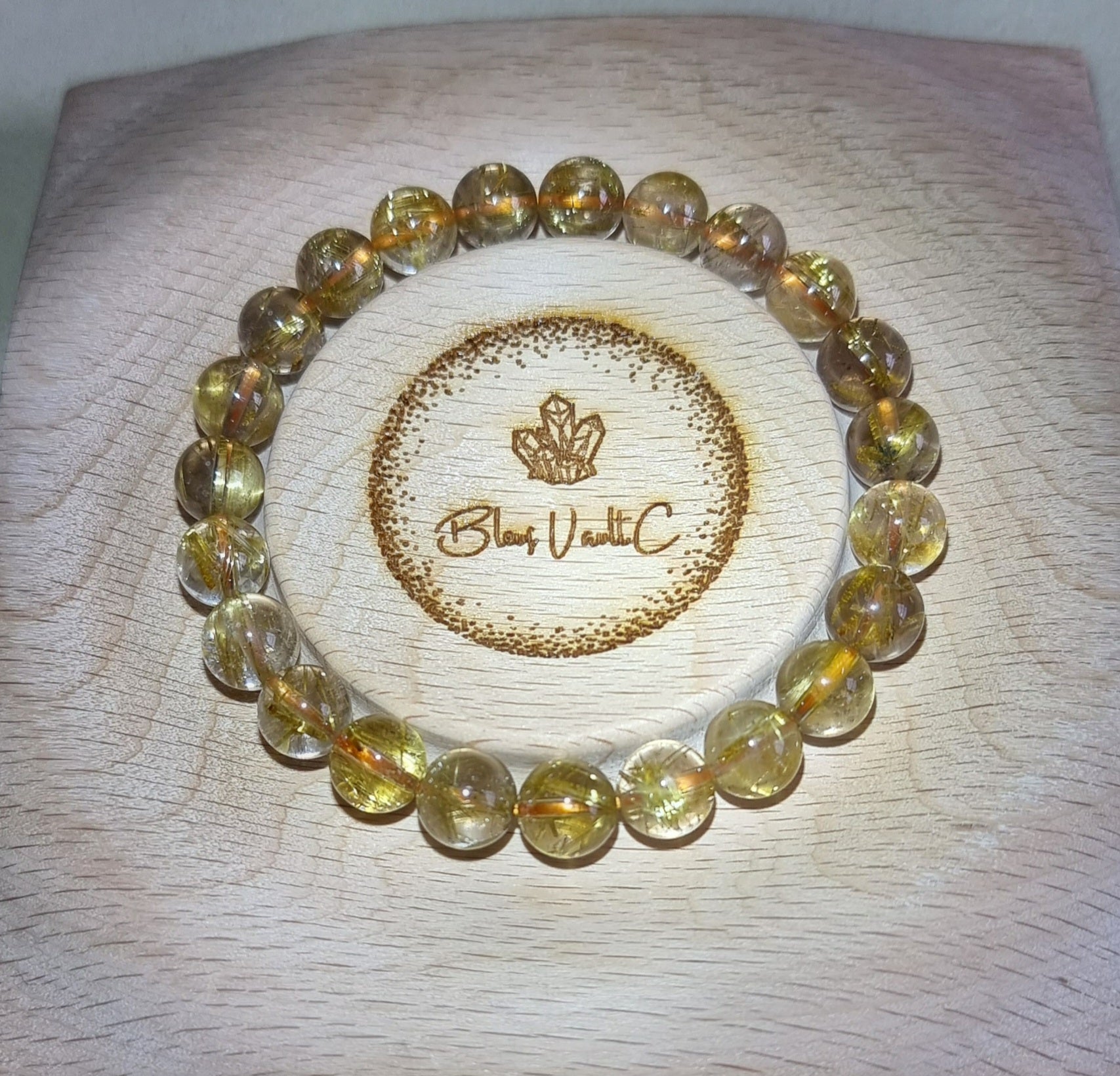 Gold Rutilated Quartz with Certification 8.8mm (High Grade) 金发晶 - Bleus Vault.C