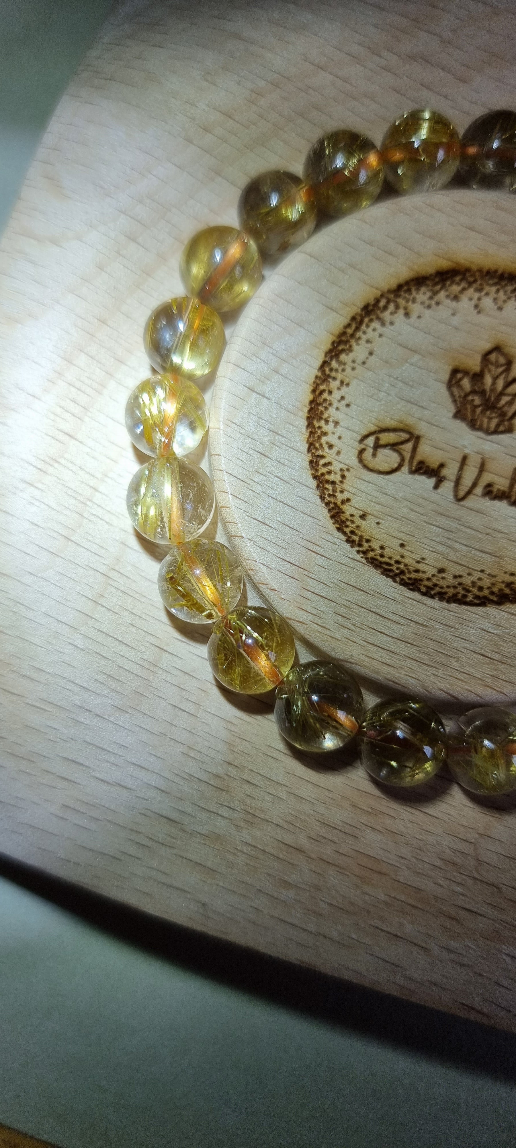 Gold Rutilated Quartz with Certification 8.8mm (High Grade) 金发晶 - Bleus Vault.C