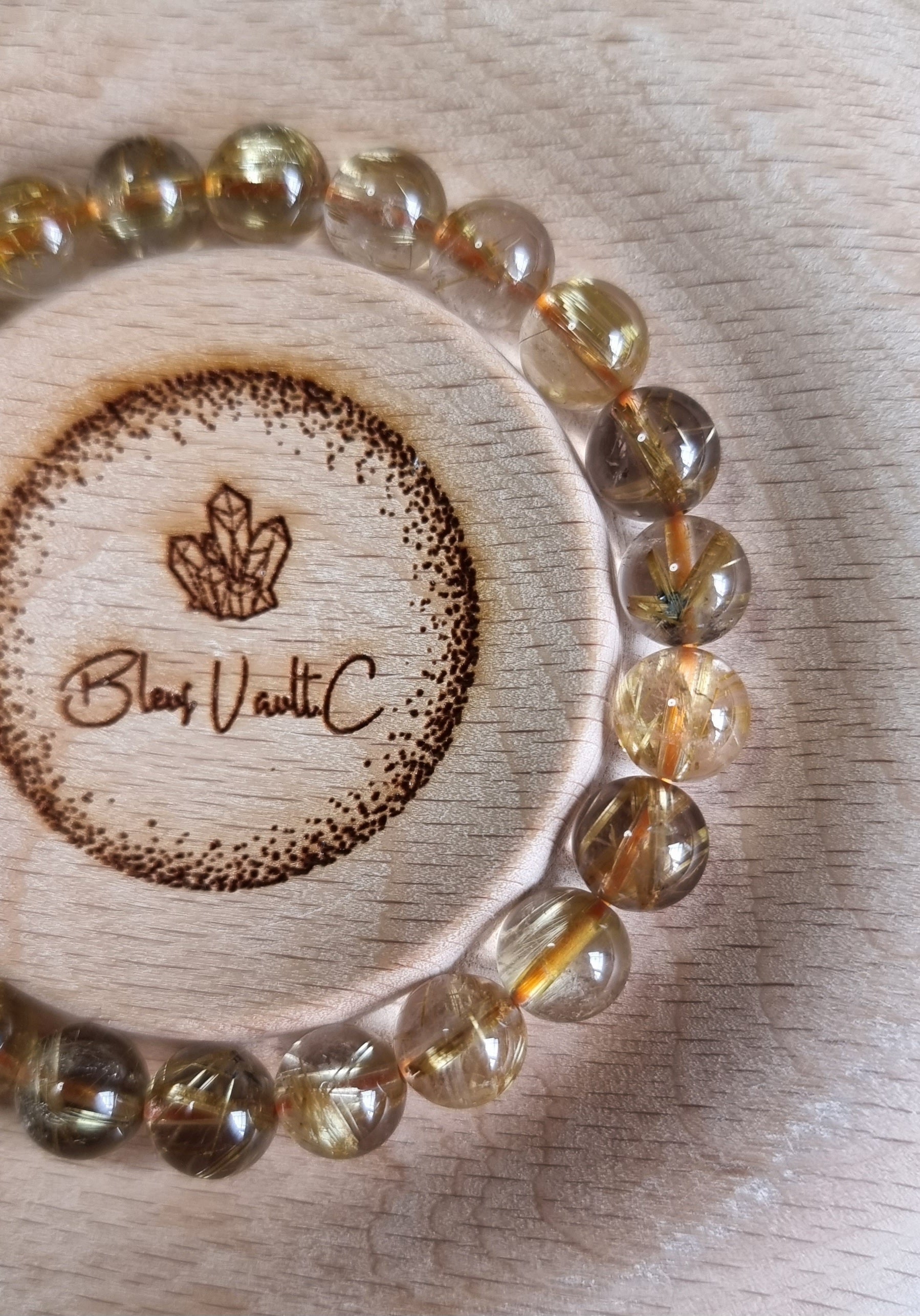 Gold Rutilated Quartz with Certification 8.8mm (High Grade) 金发晶 - Bleus Vault.C