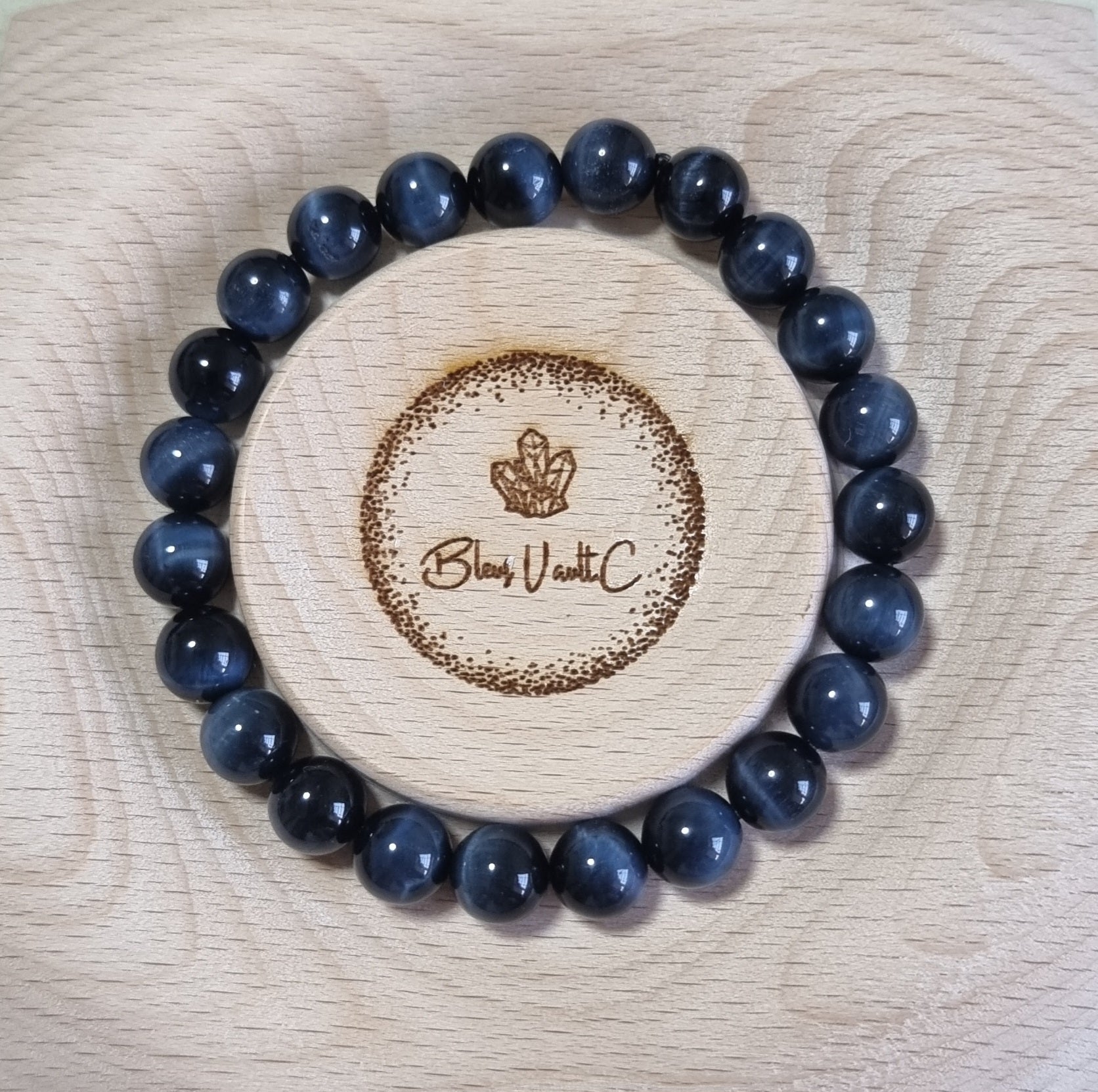 Blue Tiger Eye (Top Premium Grade) 8mm 蓝虎眼石 - Bleus Vault.C