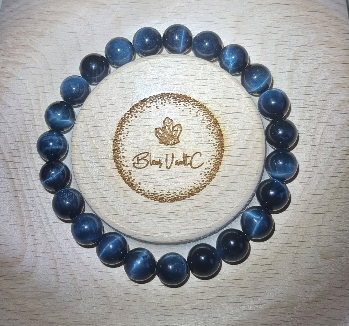 Blue Tiger Eye (Top Premium Grade) 8mm 蓝虎眼石 - Bleus Vault.C