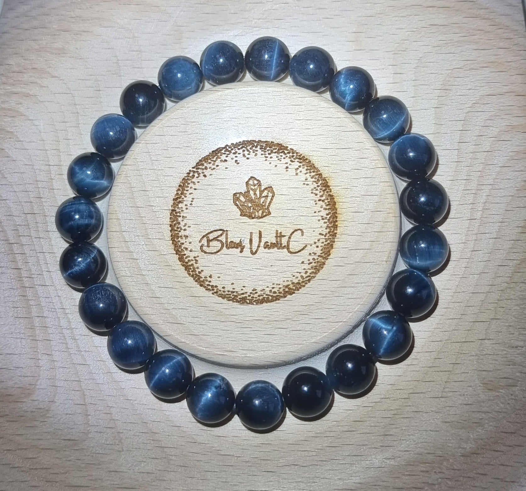 Blue Tiger Eye (Top Premium Grade) 8mm 蓝虎眼石 - Bleus Vault.C