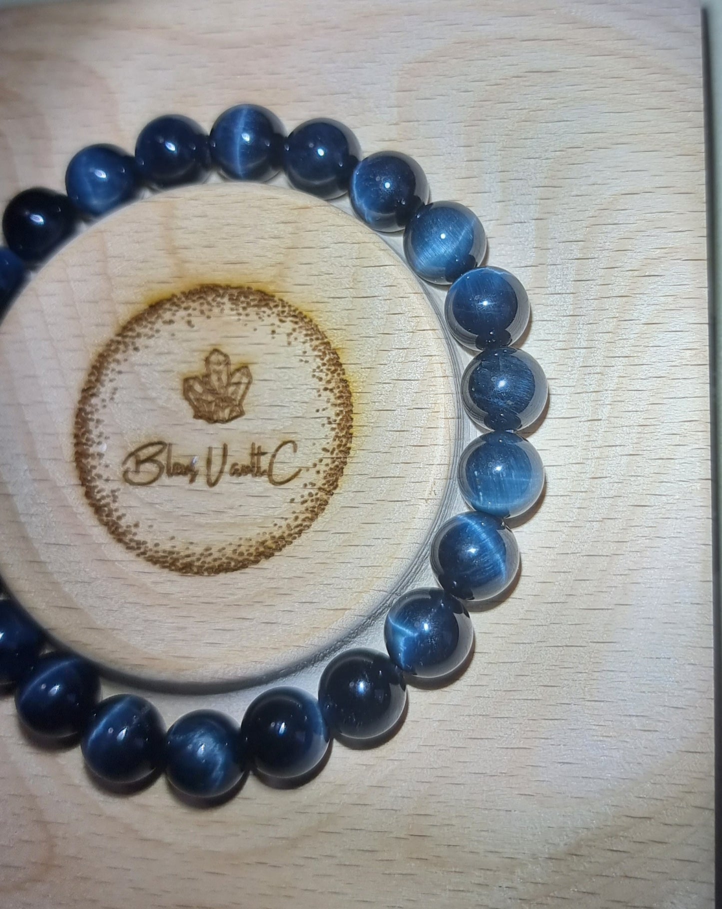 Blue Tiger Eye (Top Premium Grade) 8mm 蓝虎眼石 - Bleus Vault.C