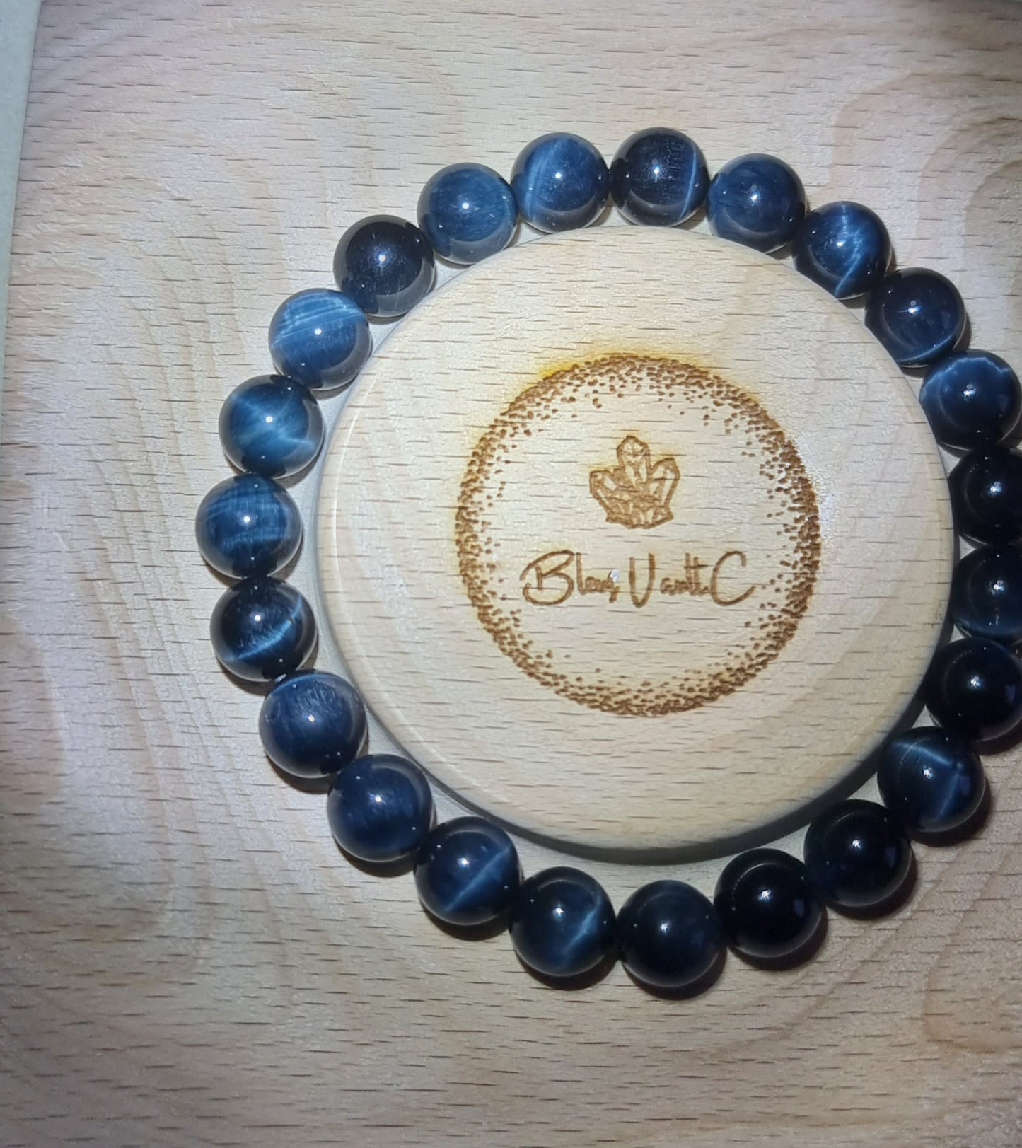Blue Tiger Eye (Top Premium Grade) 8mm 蓝虎眼石 - Bleus Vault.C