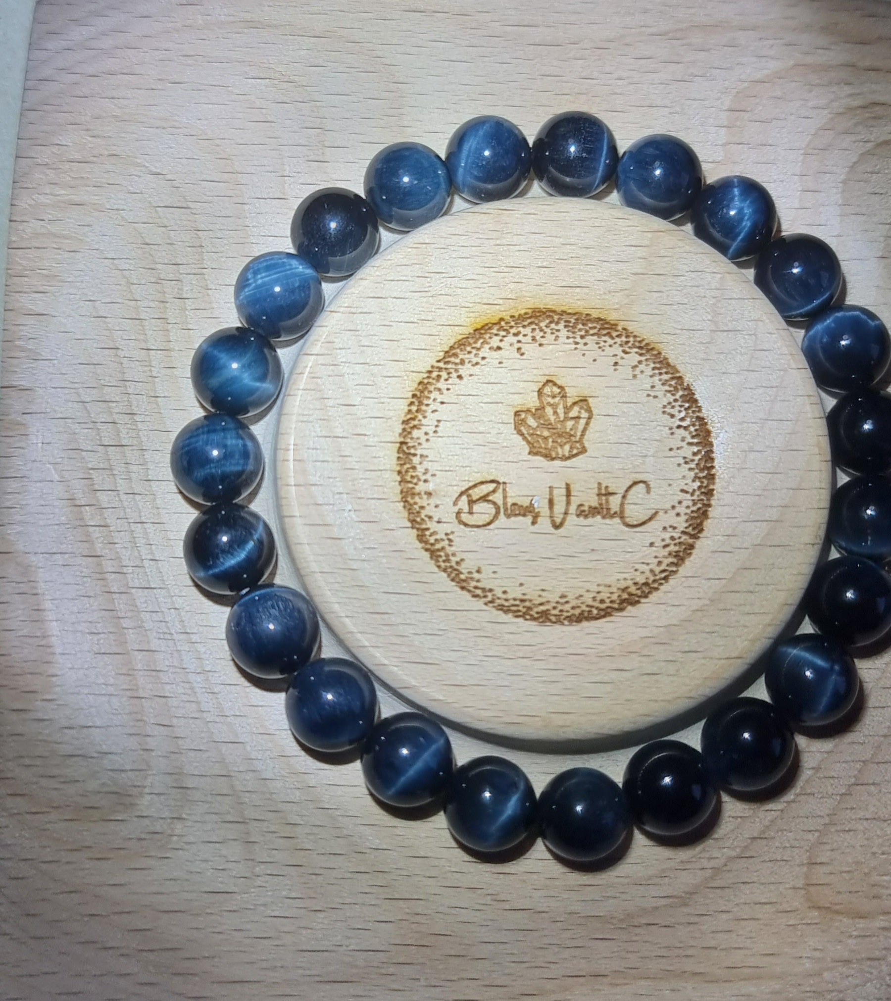 Blue Tiger Eye (Top Premium Grade) 8mm 蓝虎眼石 - Bleus Vault.C