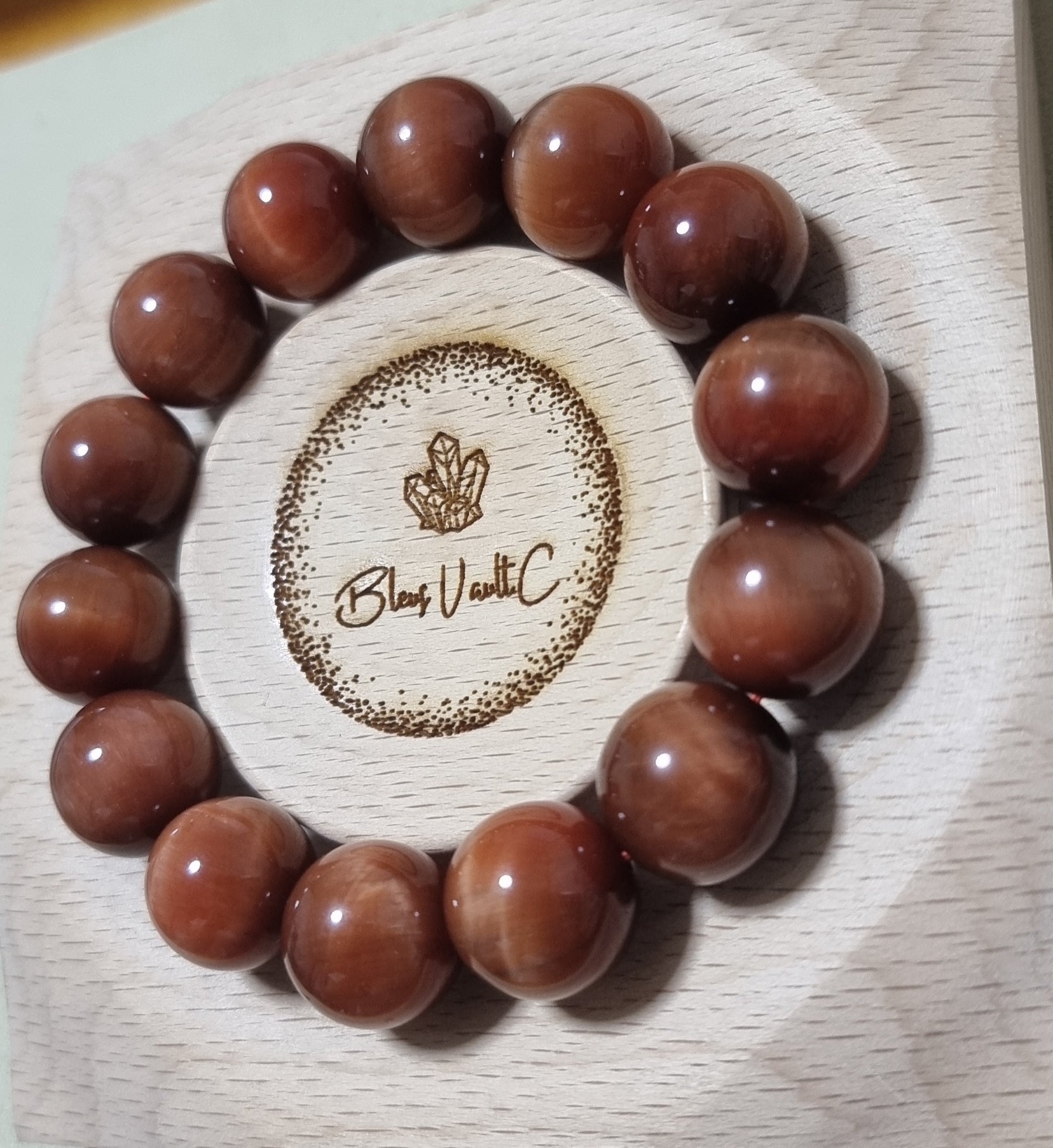 Red Tiger Eye with Certification 16mm (Top Premium Grade) 红虎眼石 - Bleus Vault.C