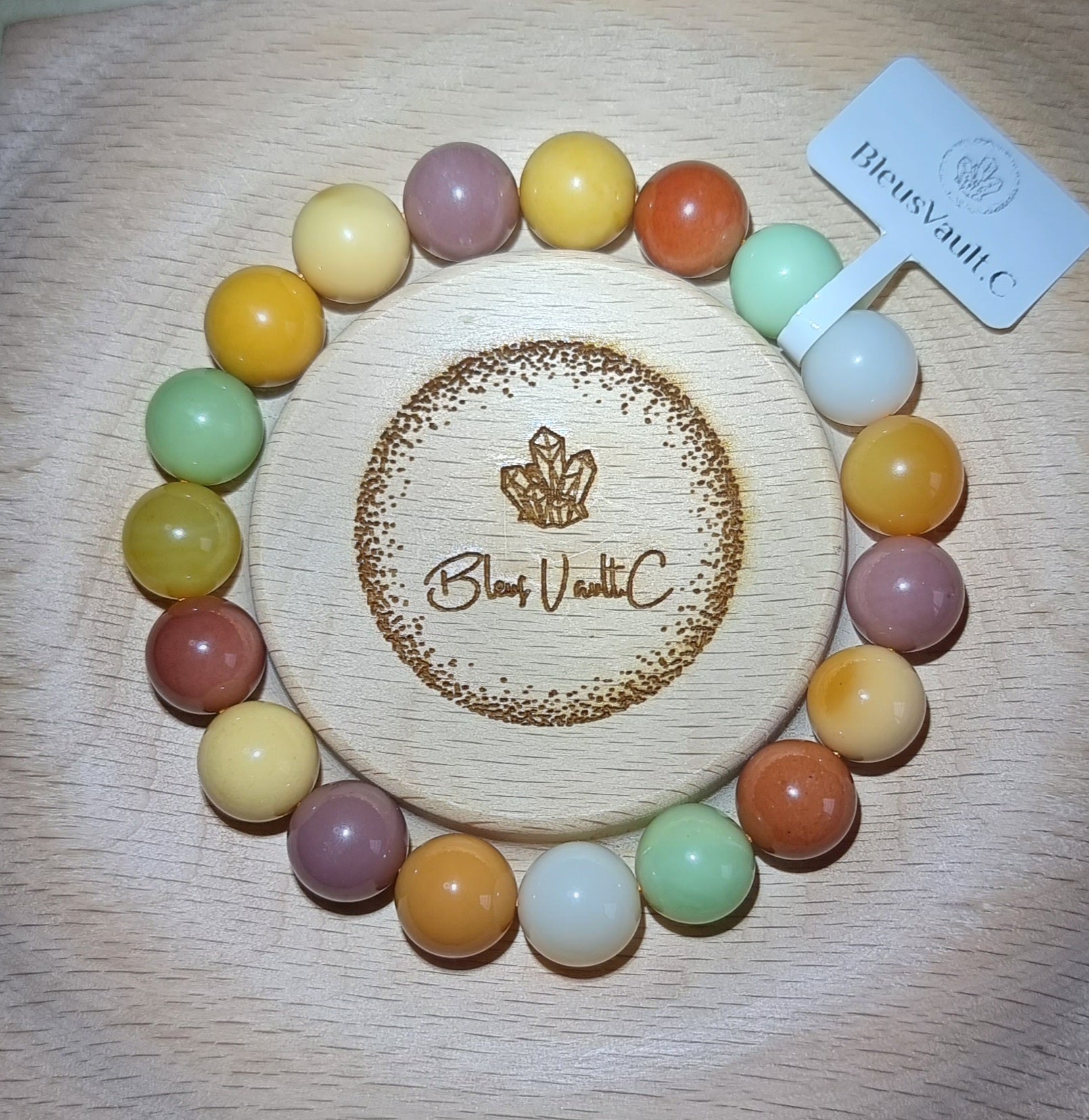 Burmese Yellow Dragon Jade with Certification 11mm Mixed (High Grade) 缅黄龙玉 - Bleus Vault.C