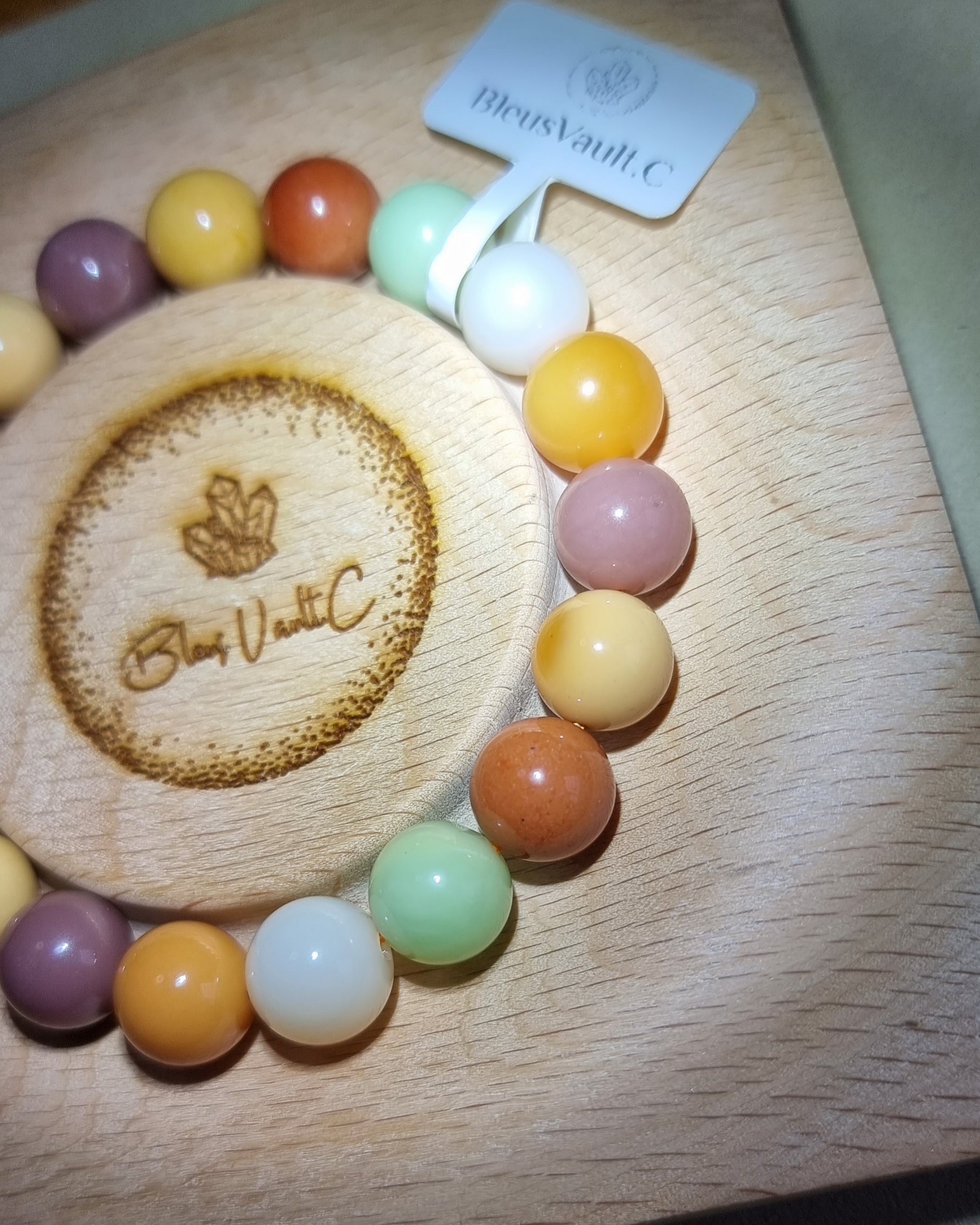 Burmese Yellow Dragon Jade with Certification 11mm Mixed (High Grade) 缅黄龙玉 - Bleus Vault.C