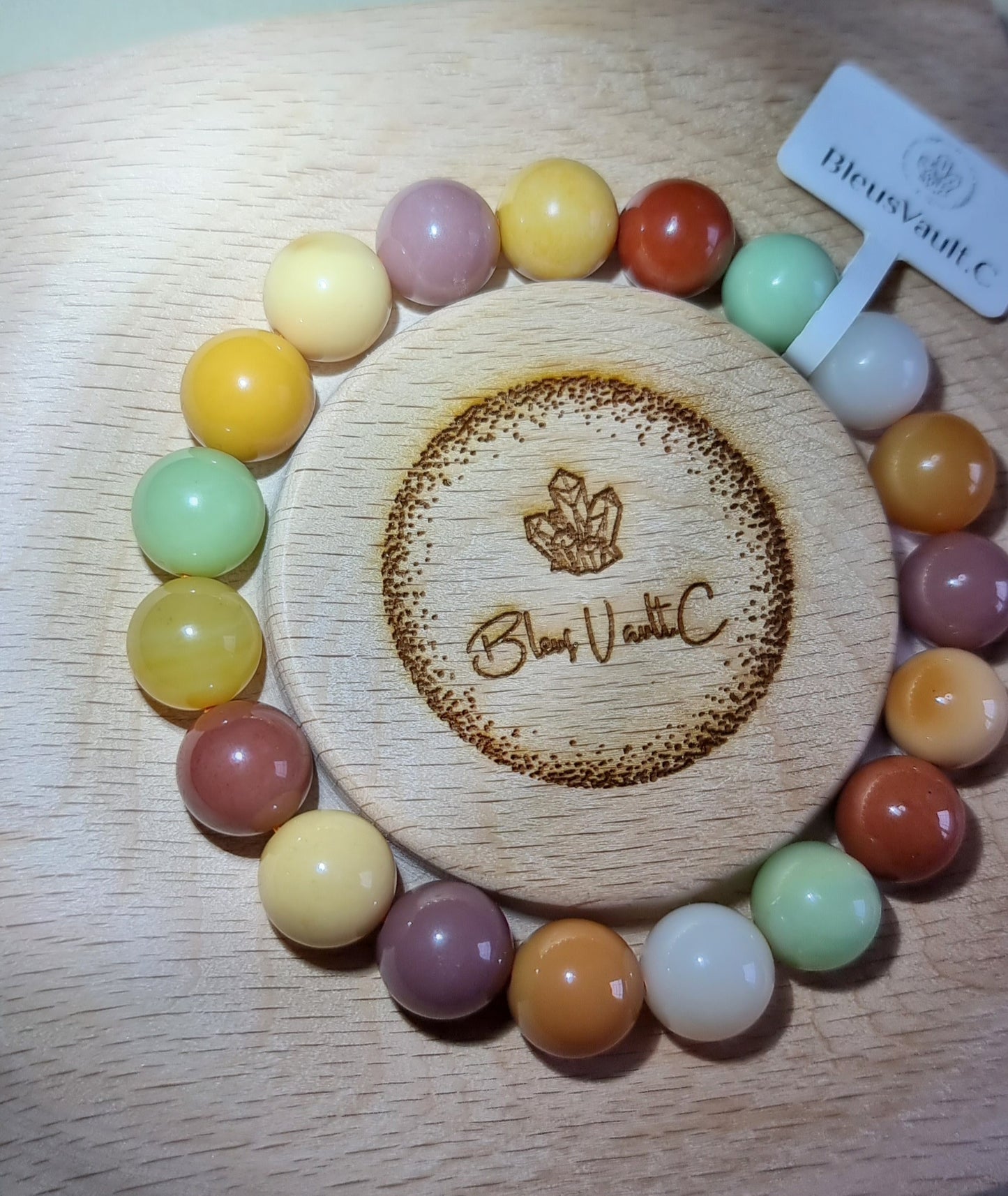 Burmese Yellow Dragon Jade with Certification 11mm Mixed (High Grade) 缅黄龙玉 - Bleus Vault.C
