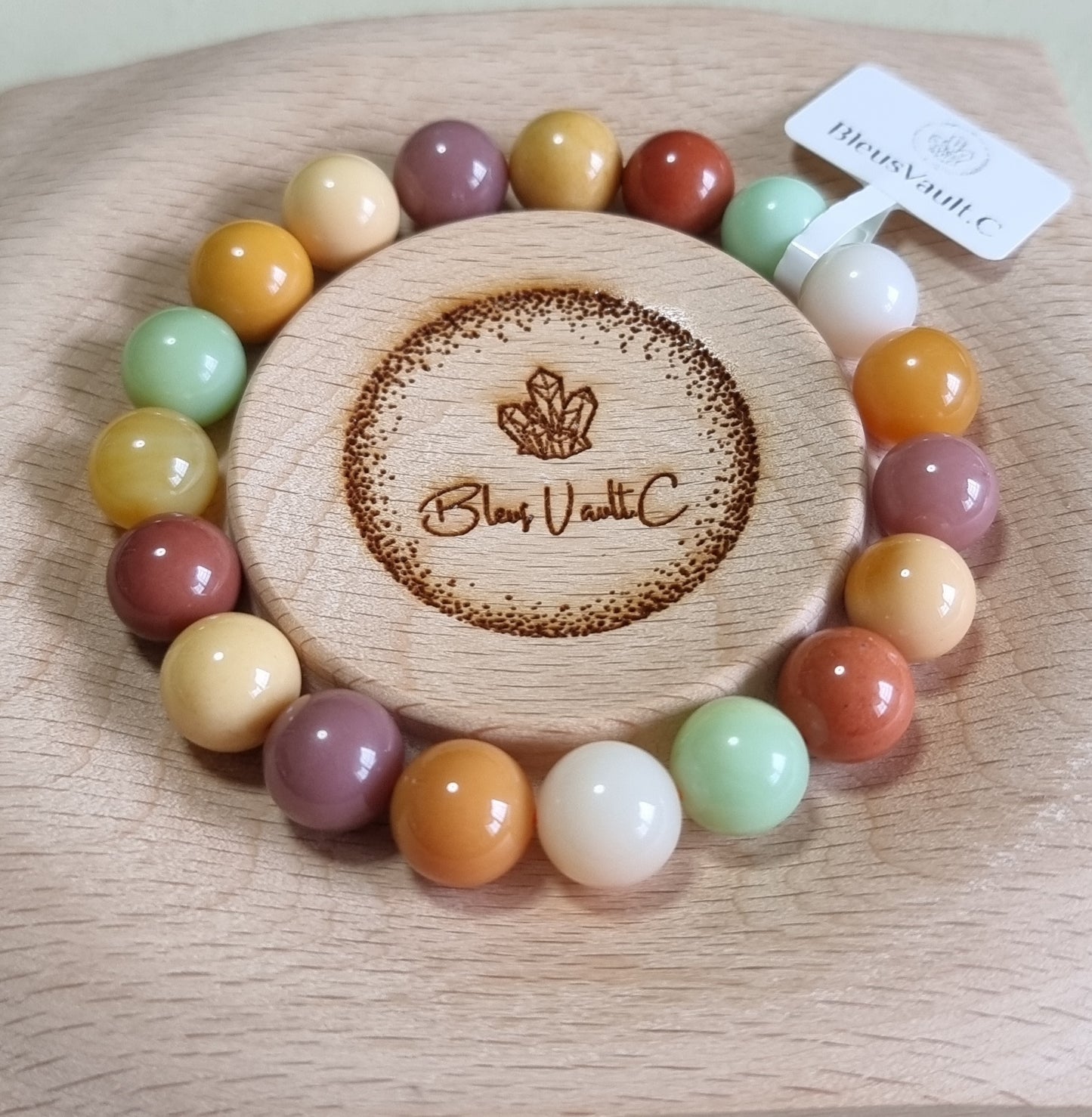 Burmese Yellow Dragon Jade with Certification 11mm Mixed (High Grade) 缅黄龙玉 - Bleus Vault.C