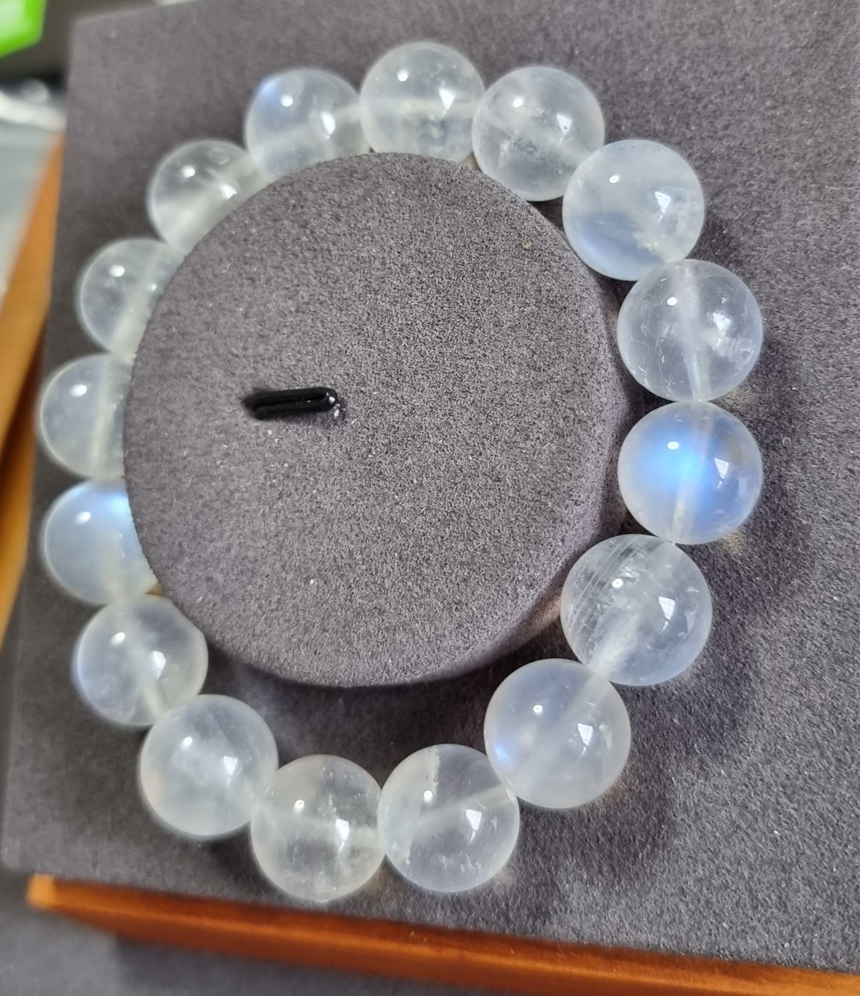 Grey Moonstone Sri Lanka with Certification 13mm (Premium Grade) 灰月光石 - Bleus Vault.C