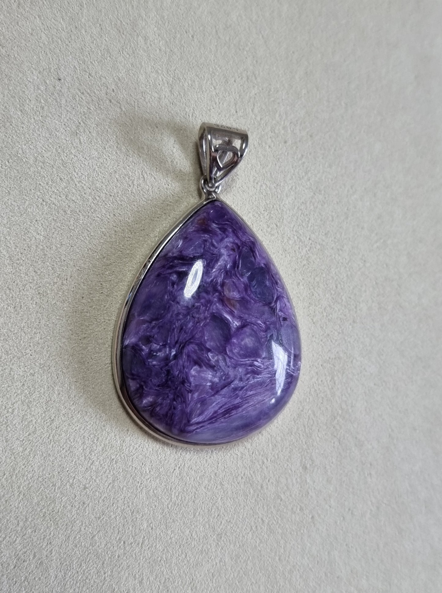 Charoite Teardrop in S925 Silver (Top Premium Grade) 紫龙晶